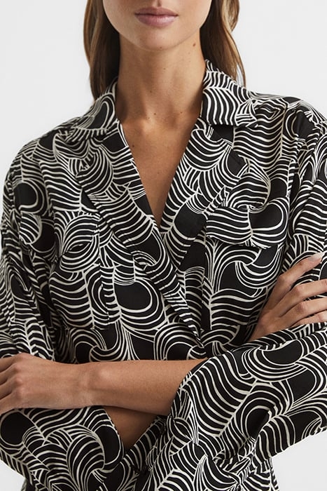 GEORGINA-MONO SWIRL PRINT BLACK/CREAM 6