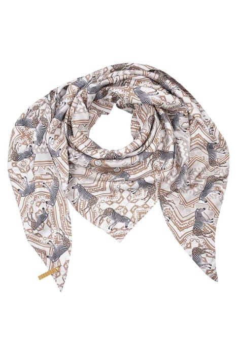 SILK SCARF ST. TROPEZ ZEBRA BROWN 4