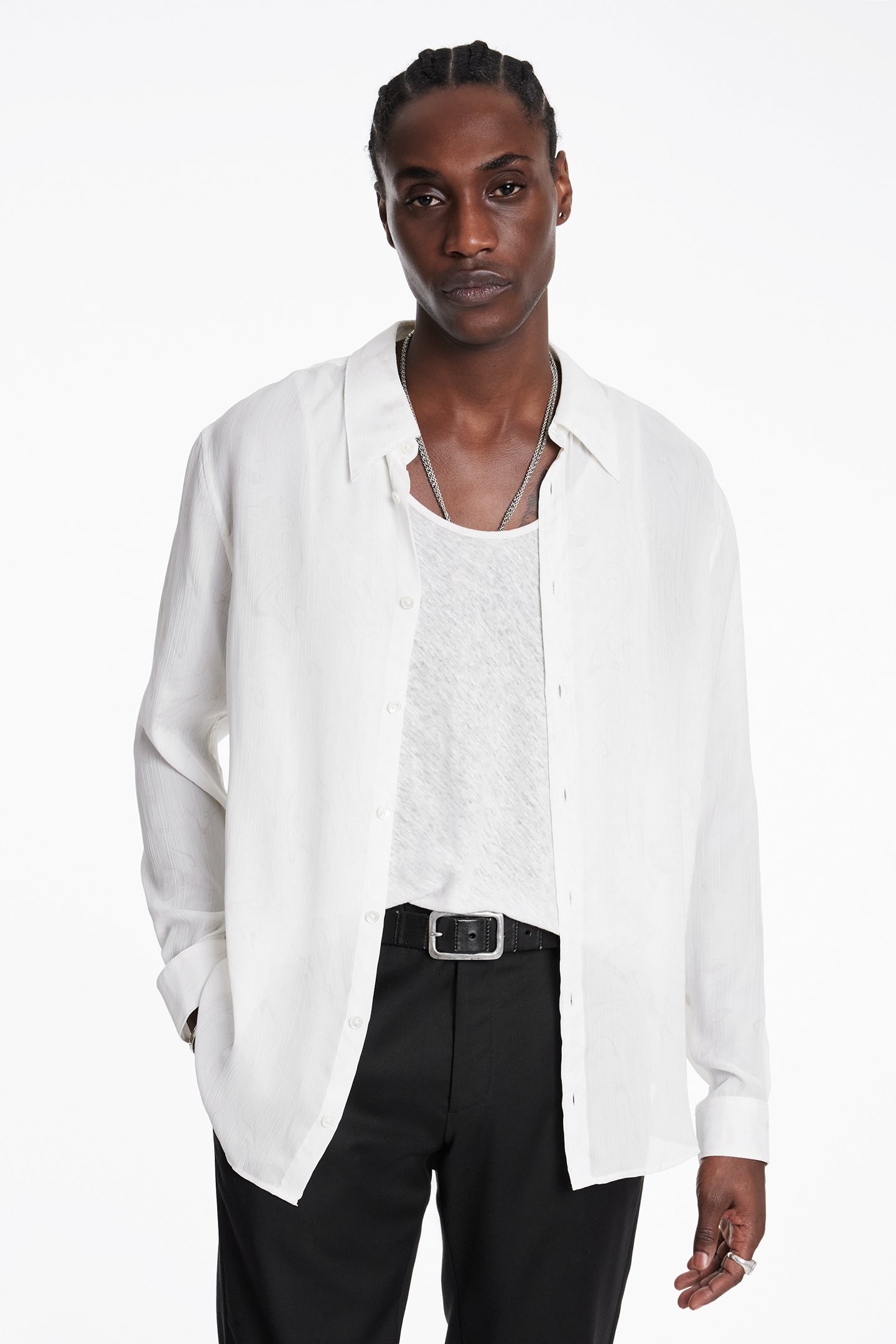 POINTED COLLAR SHIRTS MACADAMIA 1