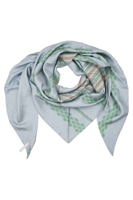 SILK SCARF ST. TROPEZ BLUE GREEN 1