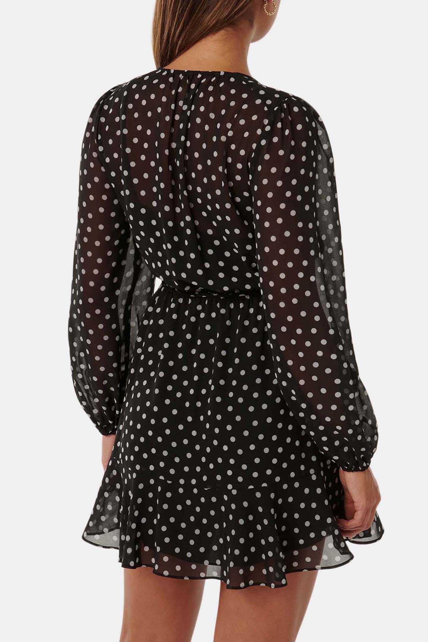 ESRA BUTTON FRONT MINI DRESS BLACK SAVONA SPOT 2