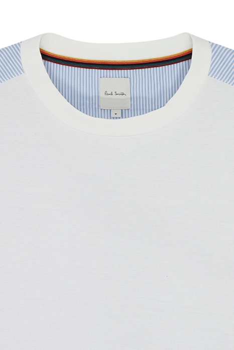 MENS TSHIRT CONTRAST PANEL WHITE 3