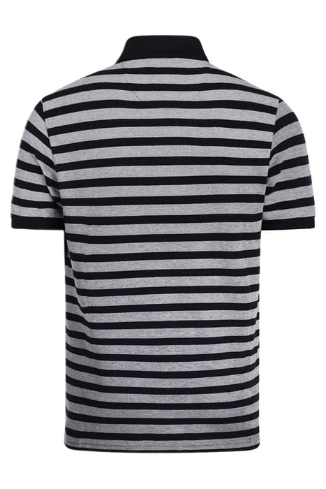 OXFORD PIQUEE STRIPE POLO NAVY 2