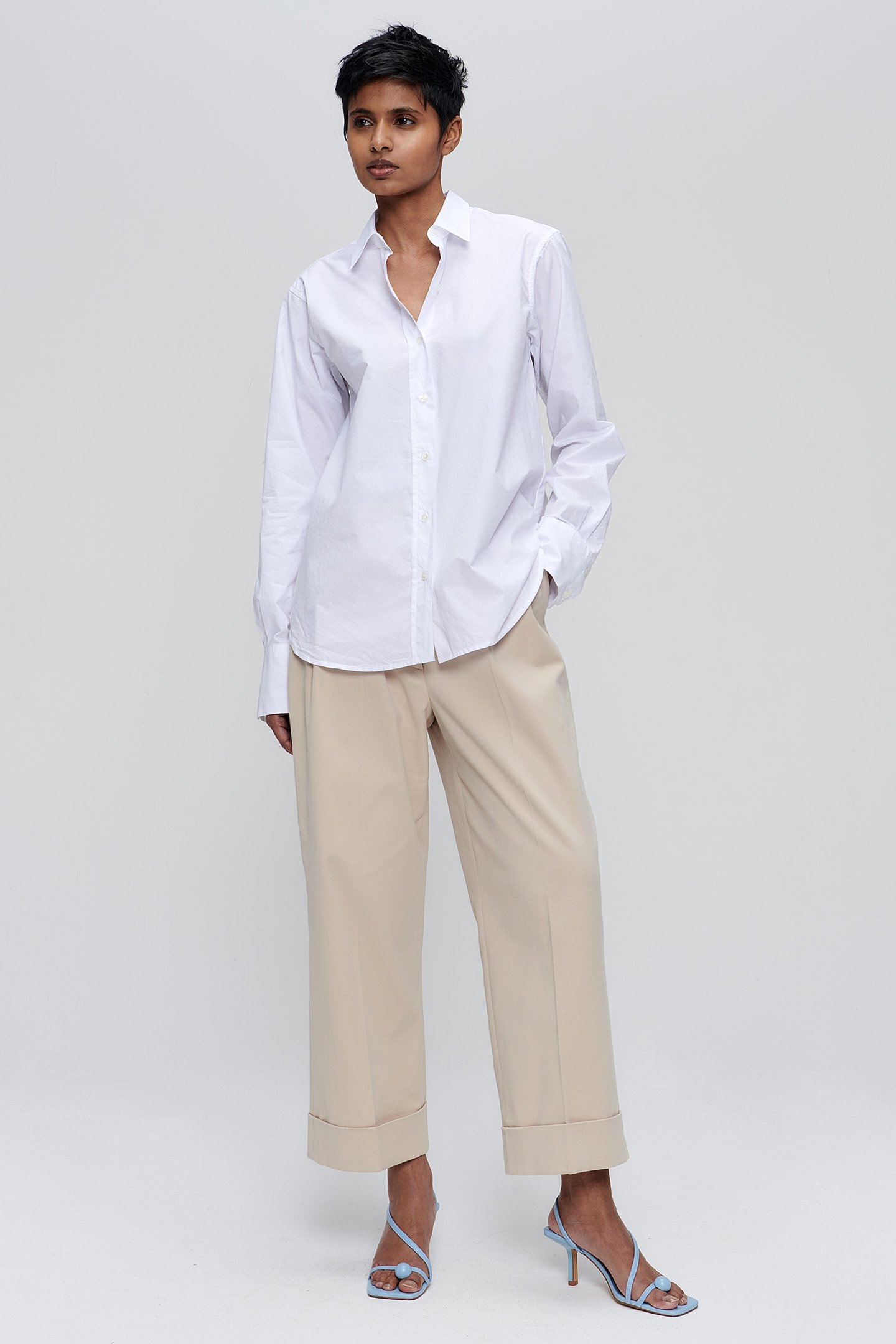 VISCOSE STRETCH WIDE LEG PANTS SIMPLY TAUPE 1