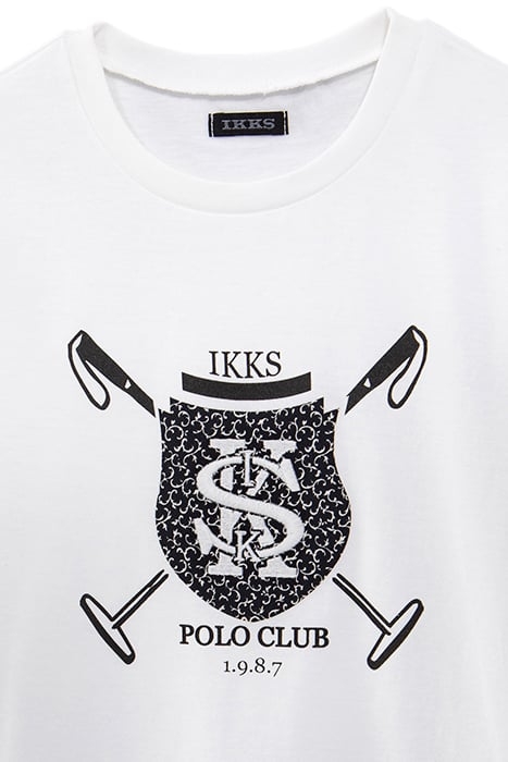 BOYS’ OFF-WHITE T-SHIRT WITH IKKS-EMBROIDERED CREST 3