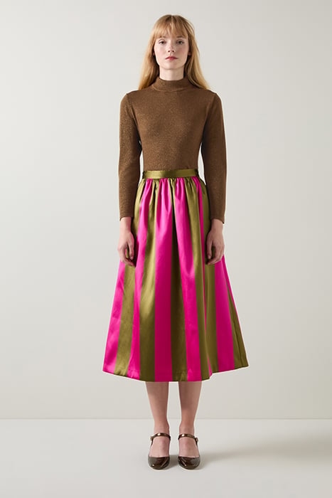 SADIE METALLIC KNITTED SWEATER OLIVE 1