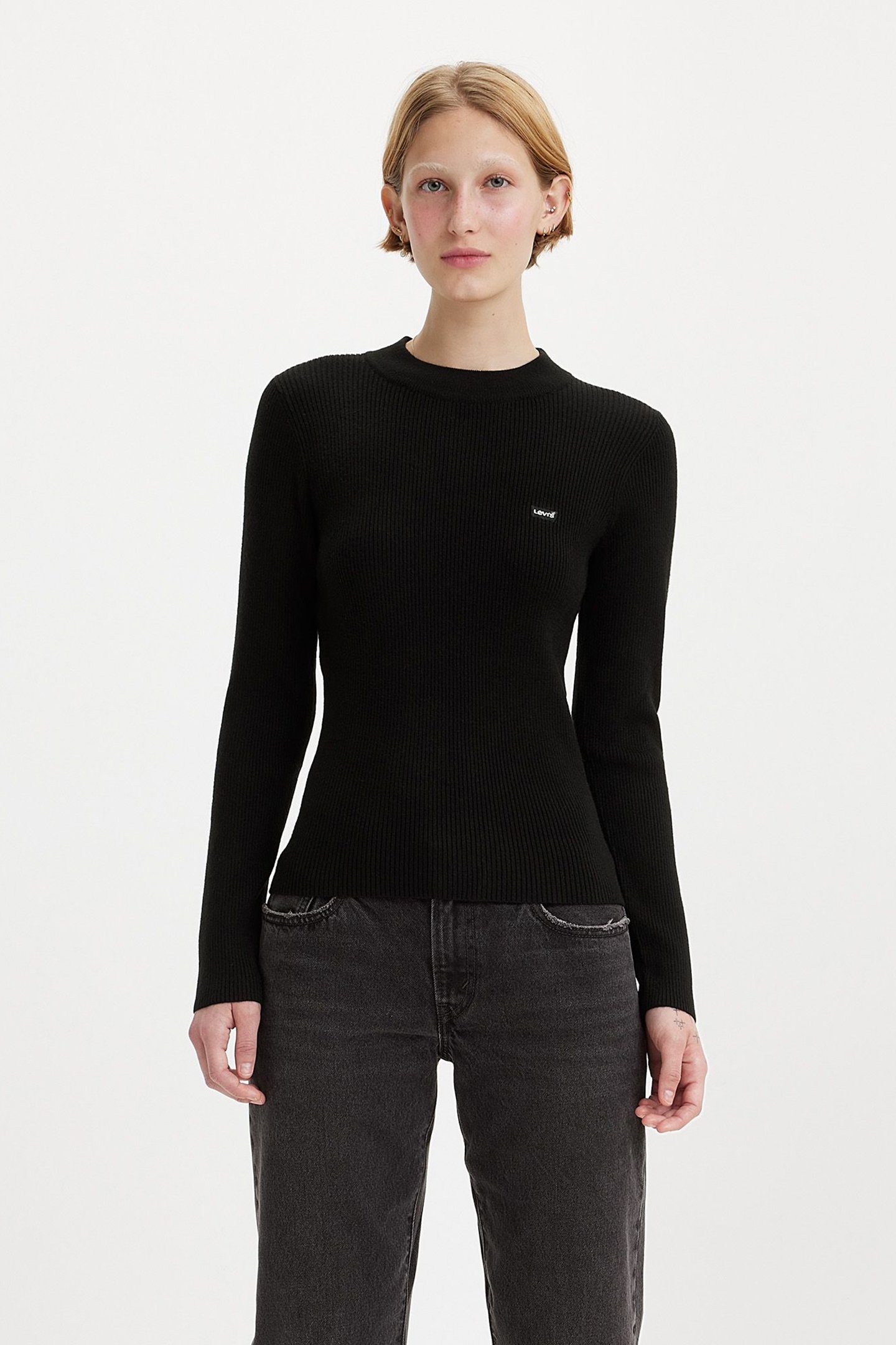 RIB CREW SWEATER CAVIAR RIB 1