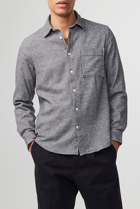 ARNE SHIRT 5166 - SLIM FIT MEN'S FLANNEL SHIRT - CONCRETE 1