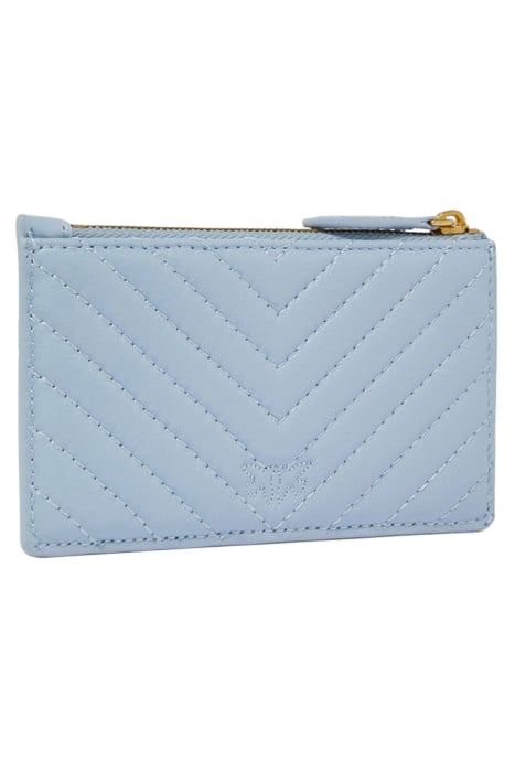 AIRONE CARDHOLDER SHEEP NAPPA LIGHT BLUE-ANTIQUE GOLD 2