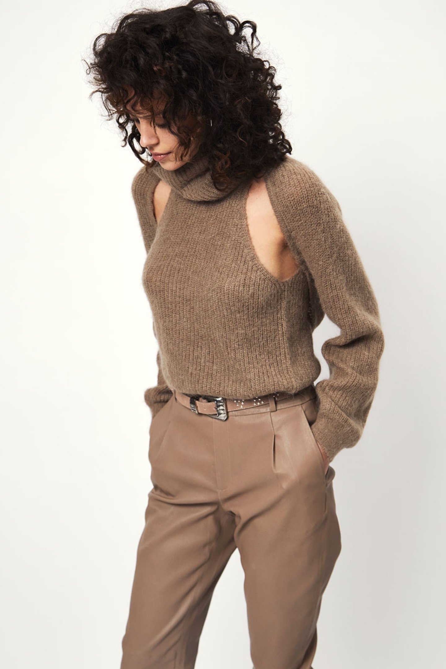 FARREN LOOSE LEATHER PANTS PURE TAUPE 4