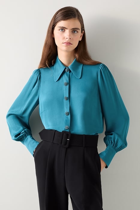 SONYA CREPE BLOUS TEAL 1