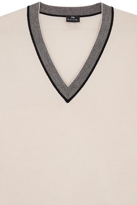 WOMENS KNITTED SWEATER V NECK OFF WHITE 3