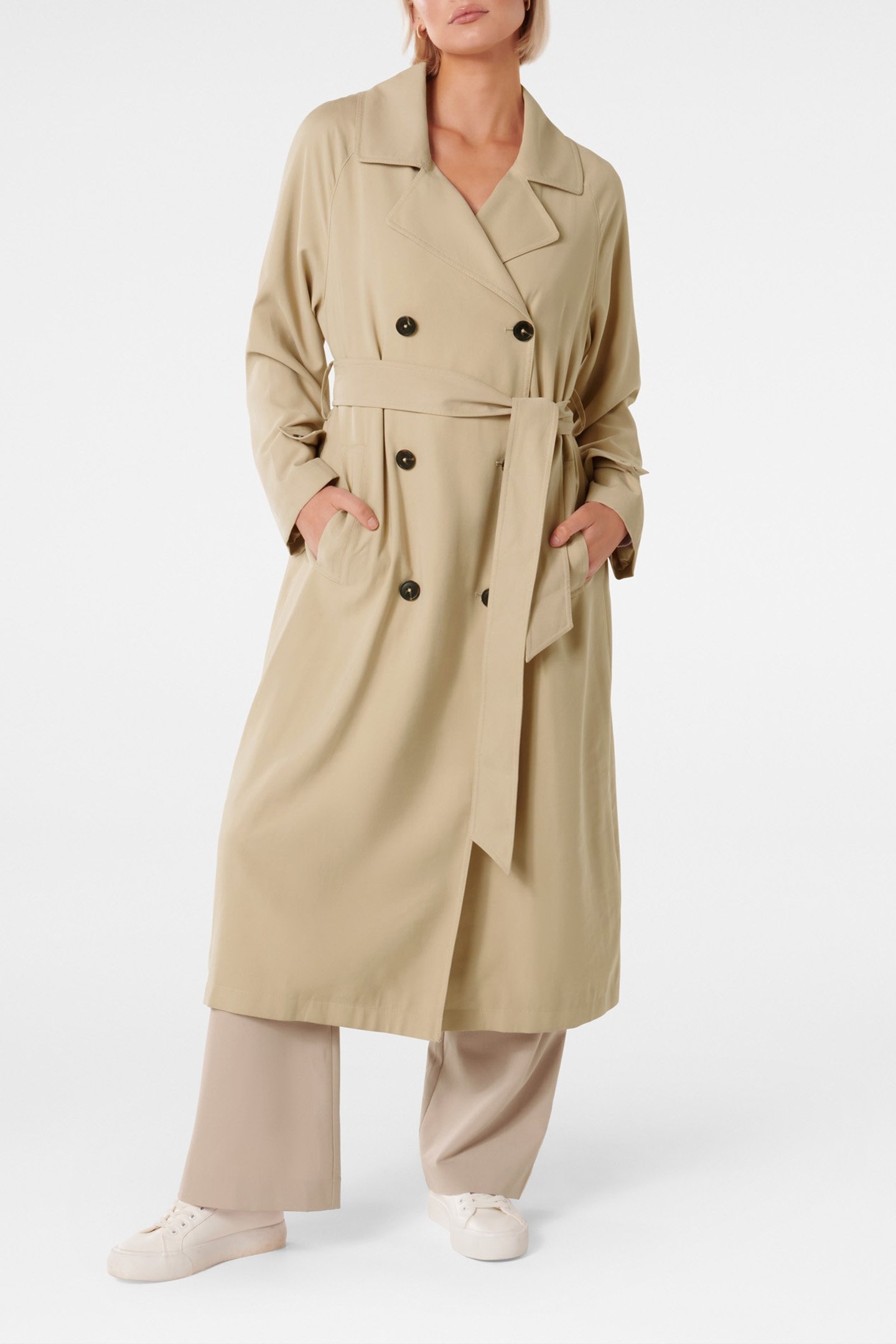 DARLAH SOFT TRENCH COAT STONE 1