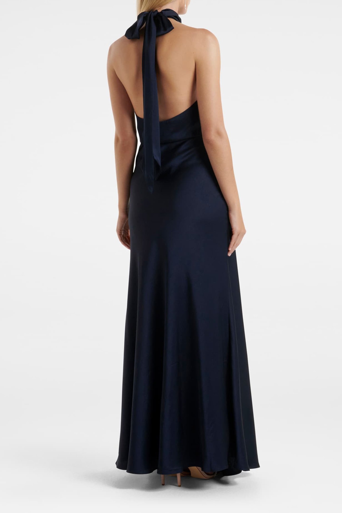 YVETTE KNOT TIE NECK GOWN NAVY 2