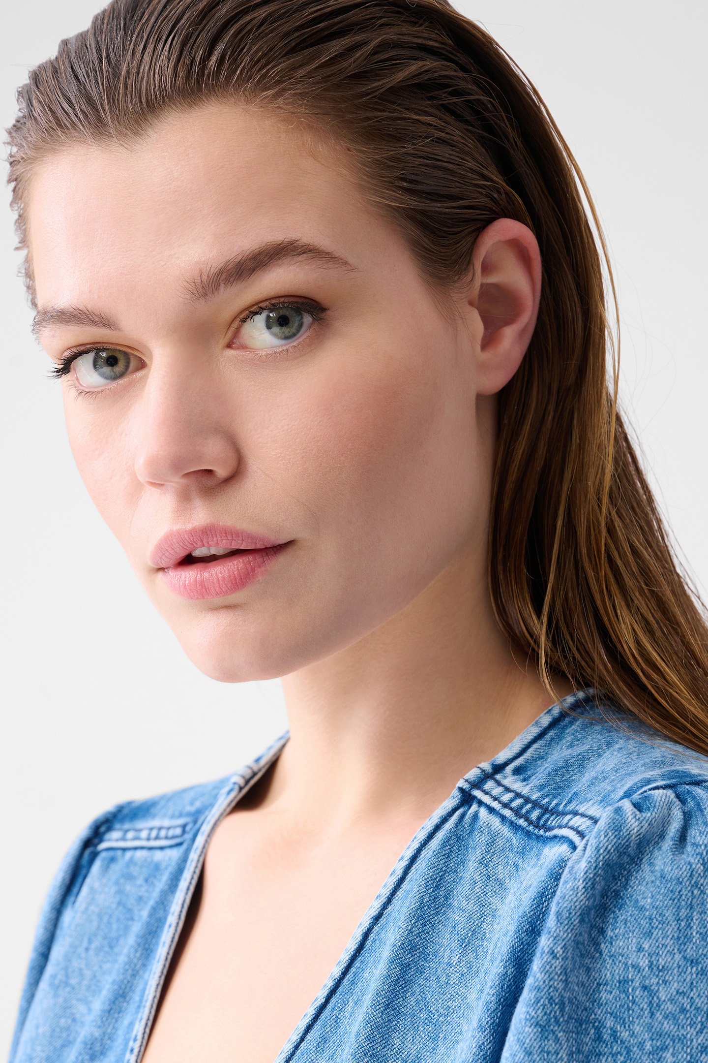 LA-SBSNDENIM DRESS MEDIUMSTONE 6