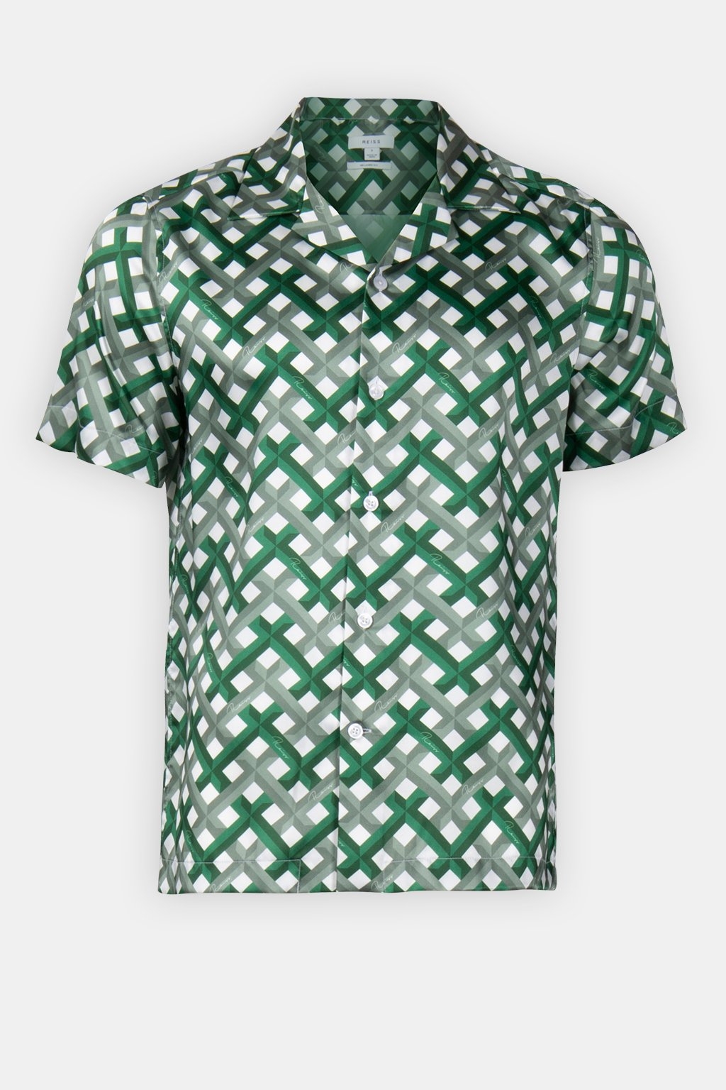PRINTED CUBAN COLLAR SHIRT GREEN 3