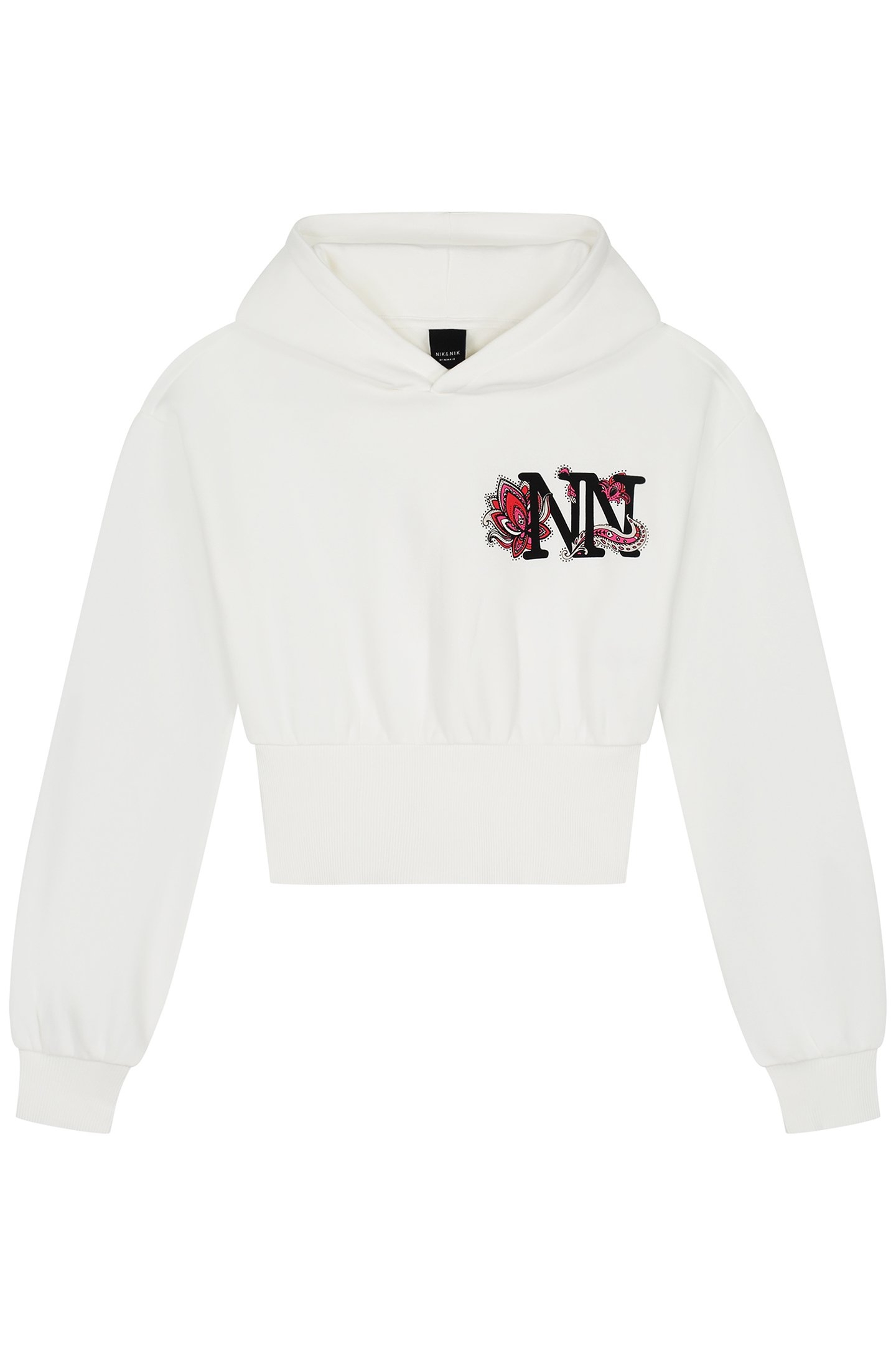 RIB HOODIE OFF WHITE/FUCHSIA POP 2