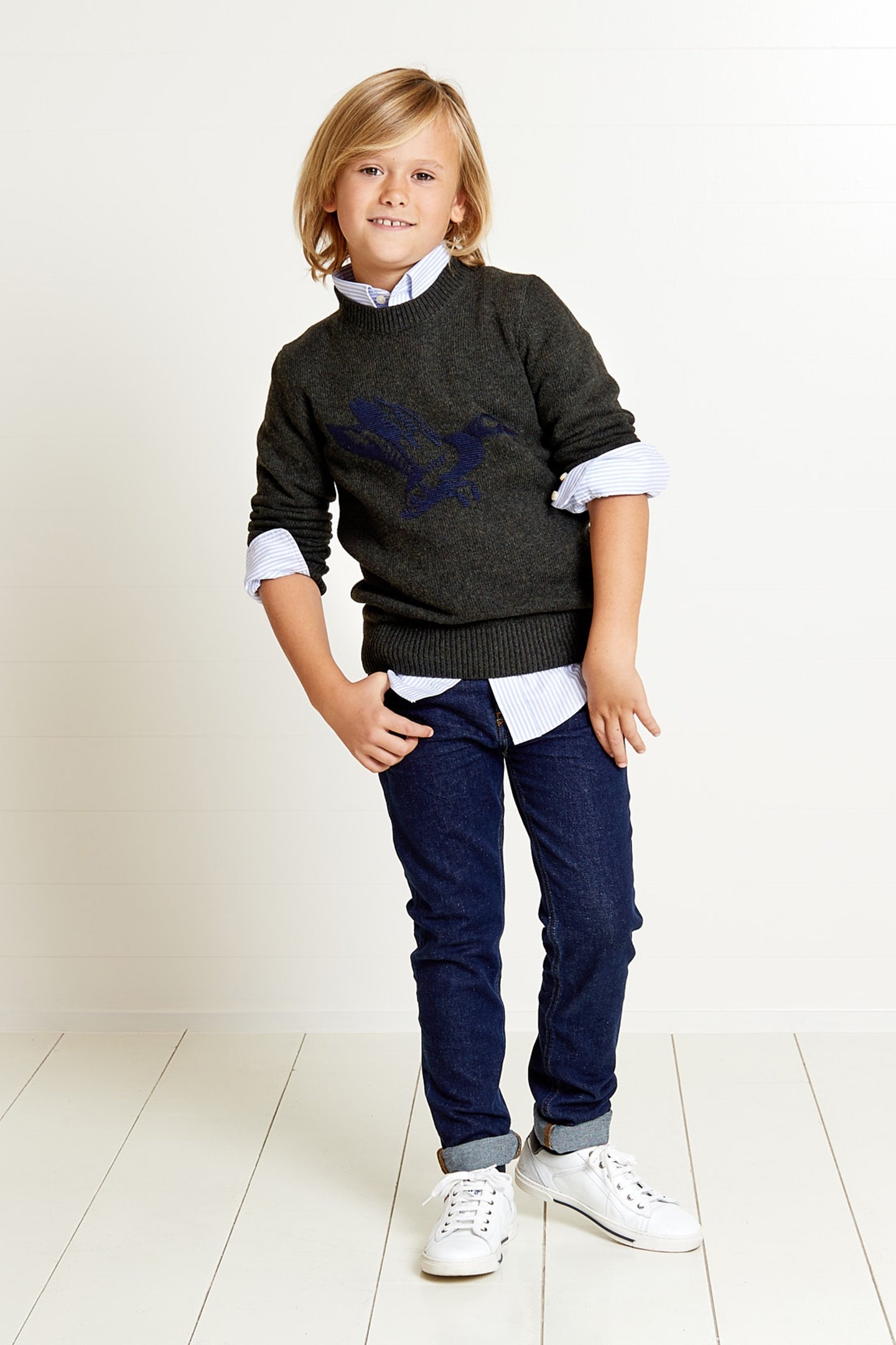 ROUND NECK PULLOVER IN GREEN 1