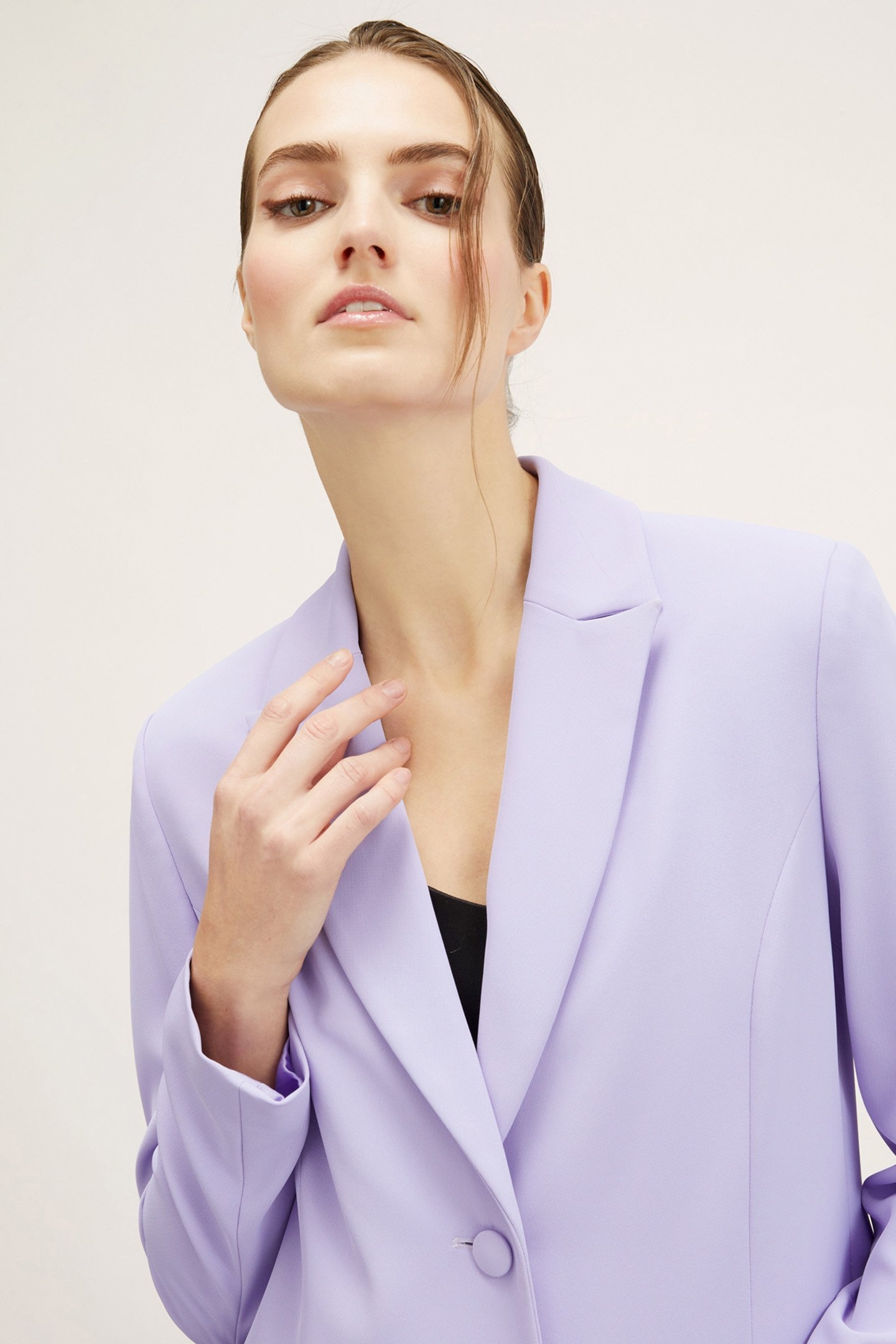 LONG SINGLE-BREASTED BLAZER VIOLET 5