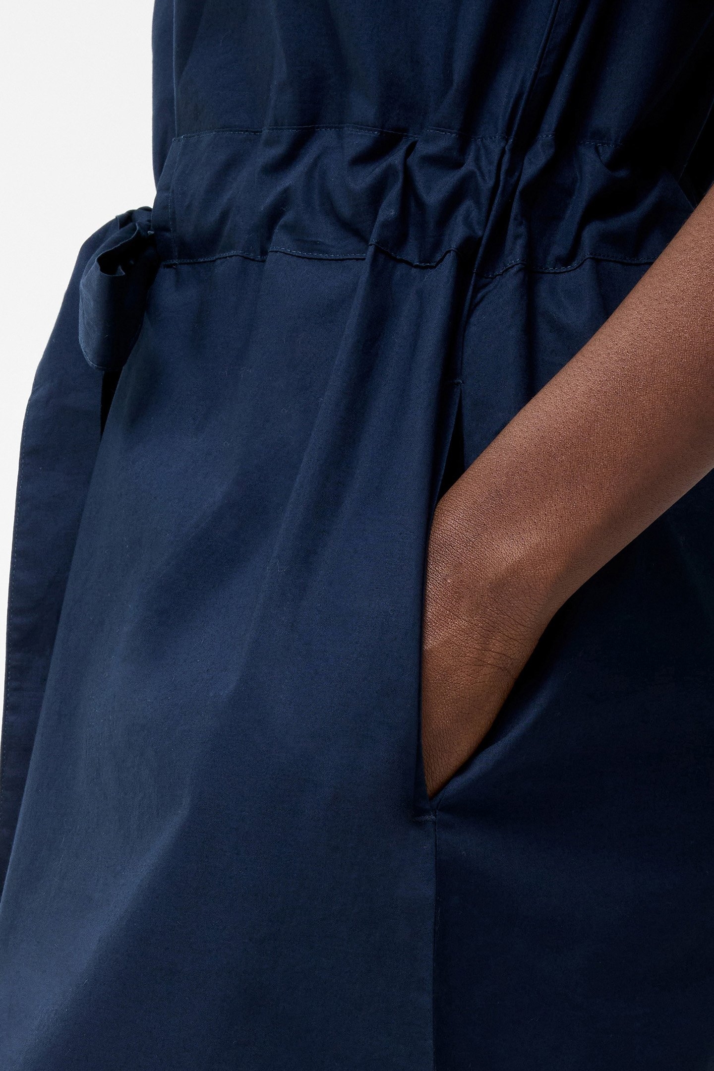 POPLIN TIE WAIST SHIRT DRESS MIDNIGHT 4