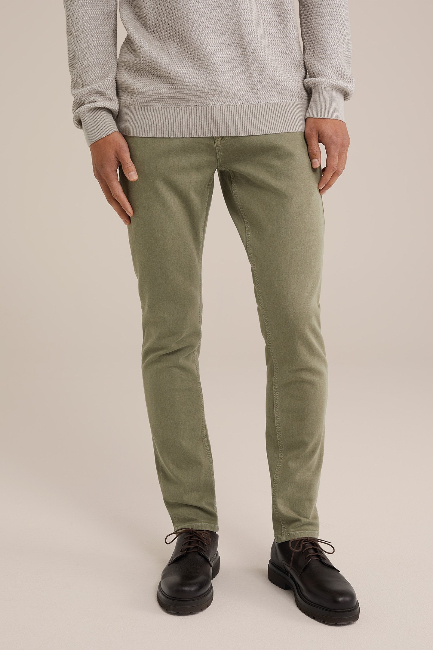 5-POCKET MID WAIST OLIVE GREEN 1