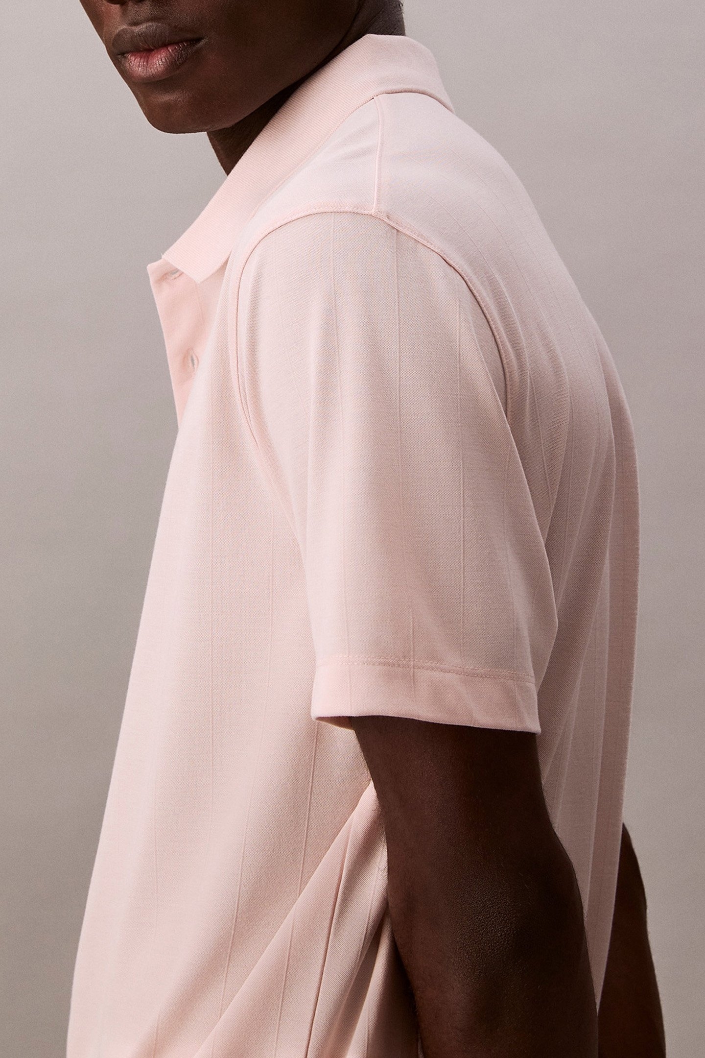 SS STRIPE STRECH JAQUARD POLO SILVER PEONY 4