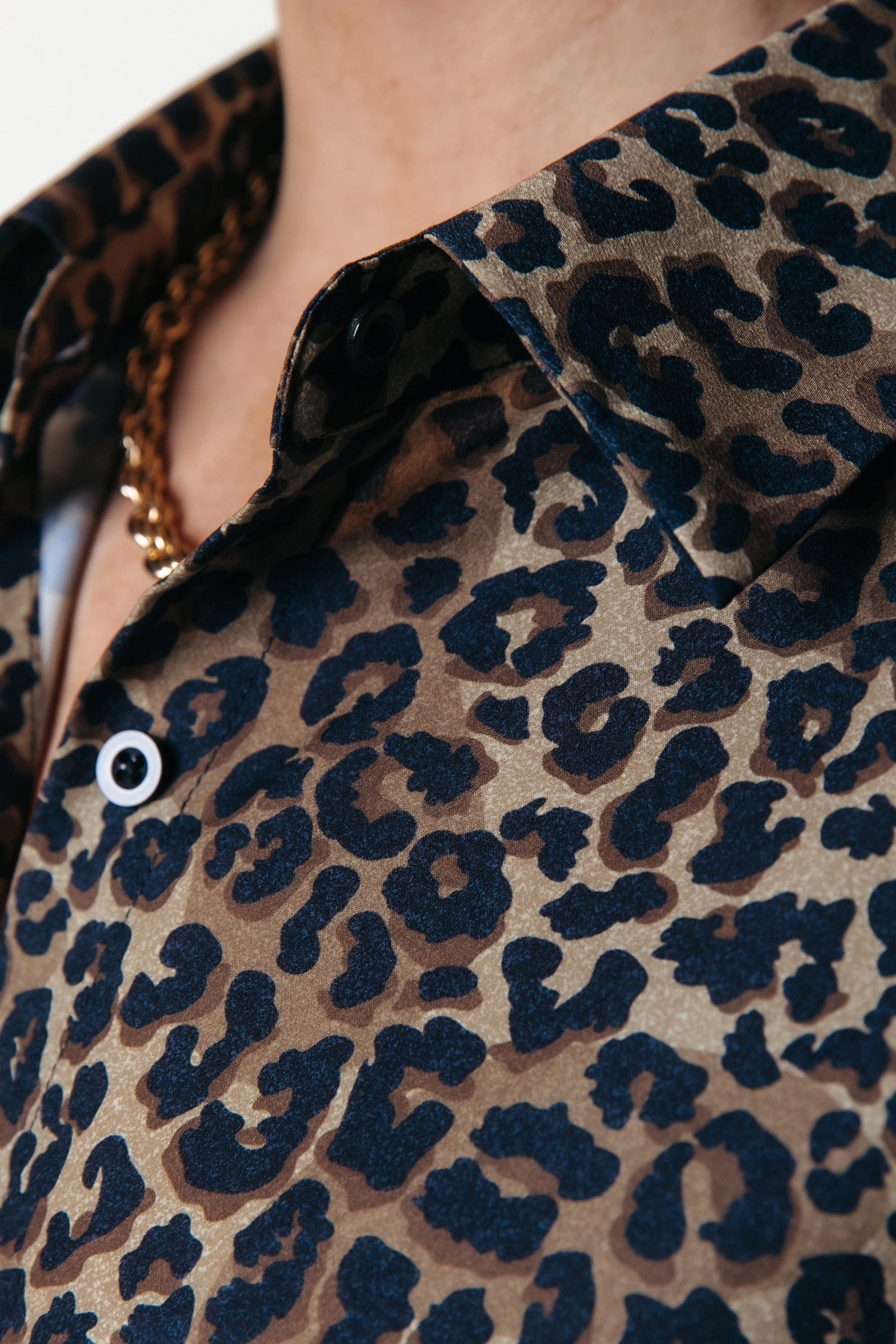 SACHA LEOPARD RUFFLE DRESS LS WARM BROWN 4