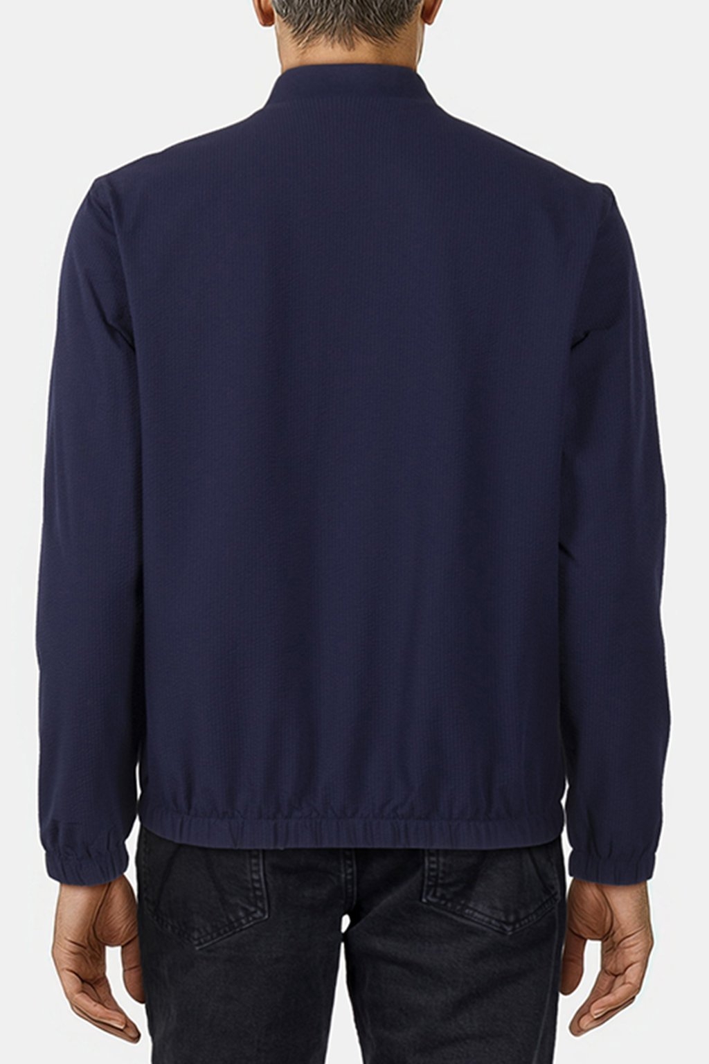 SEERSUCKER ZIP UP JACKET ASPHALT 2