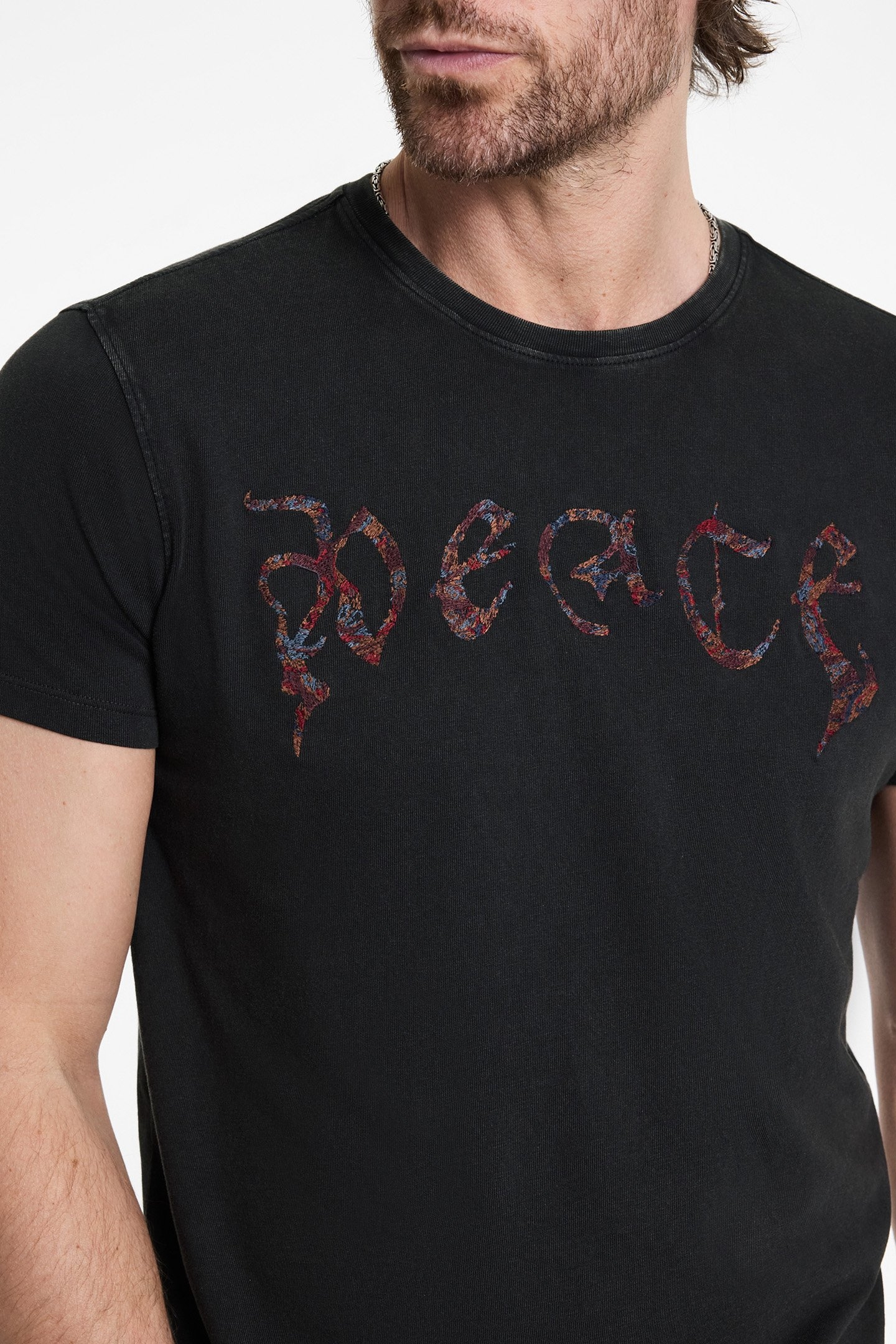 SS CREW TEE - PEACE CHARCOAL 3