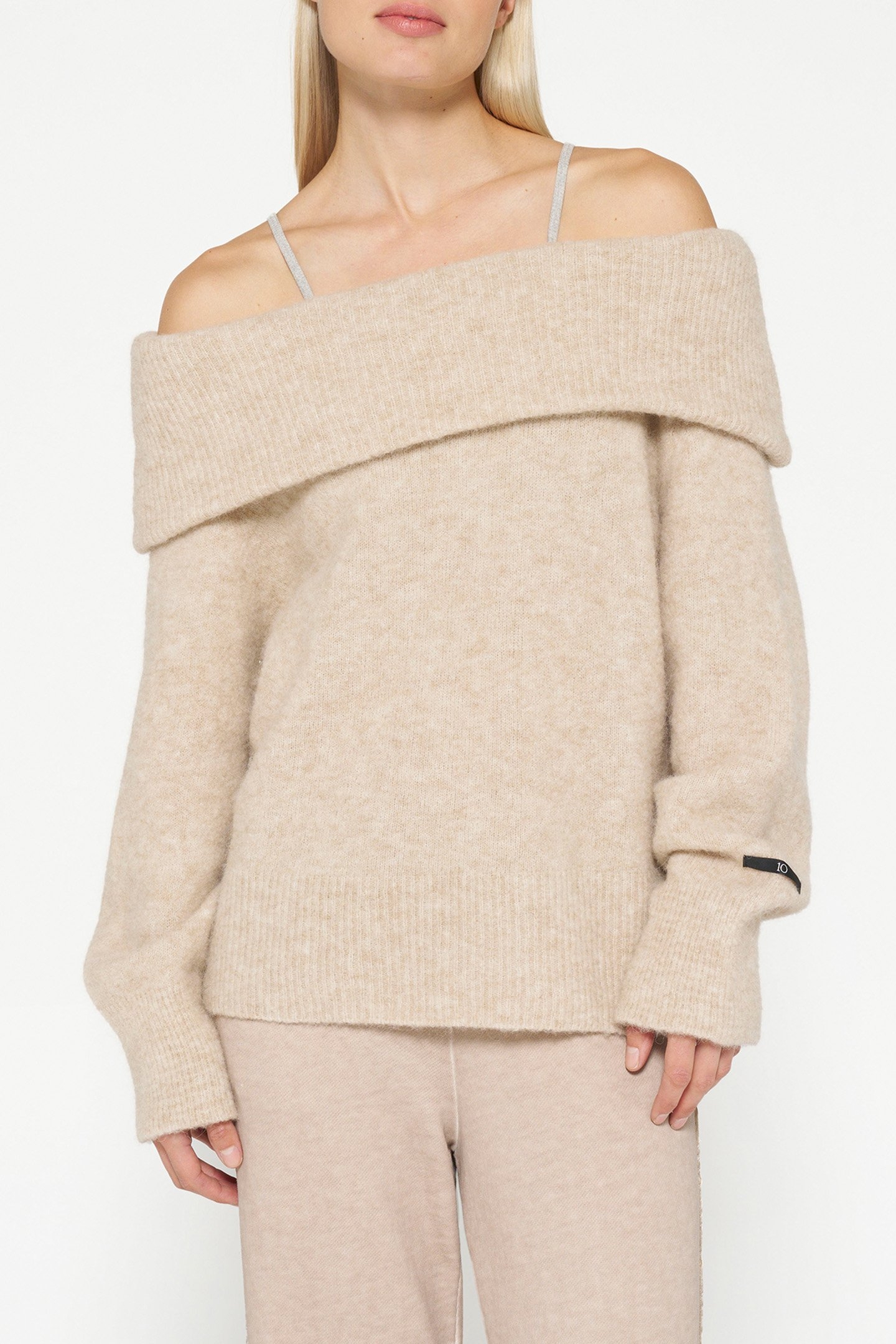 OFF SHOULDER SWEATER SEPIA SAND 5