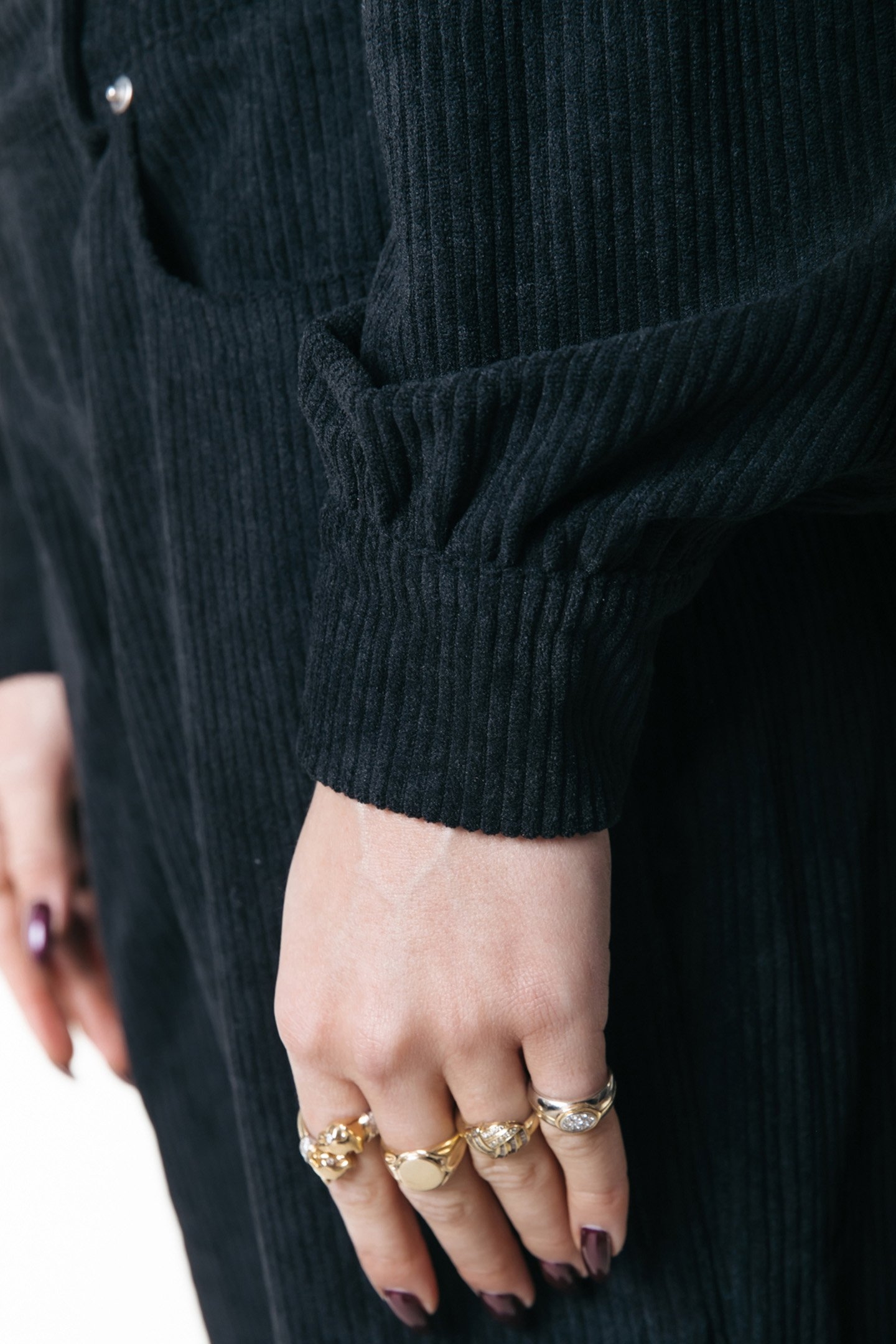 OLLE CORDUROY BLOUSE BLACK 3