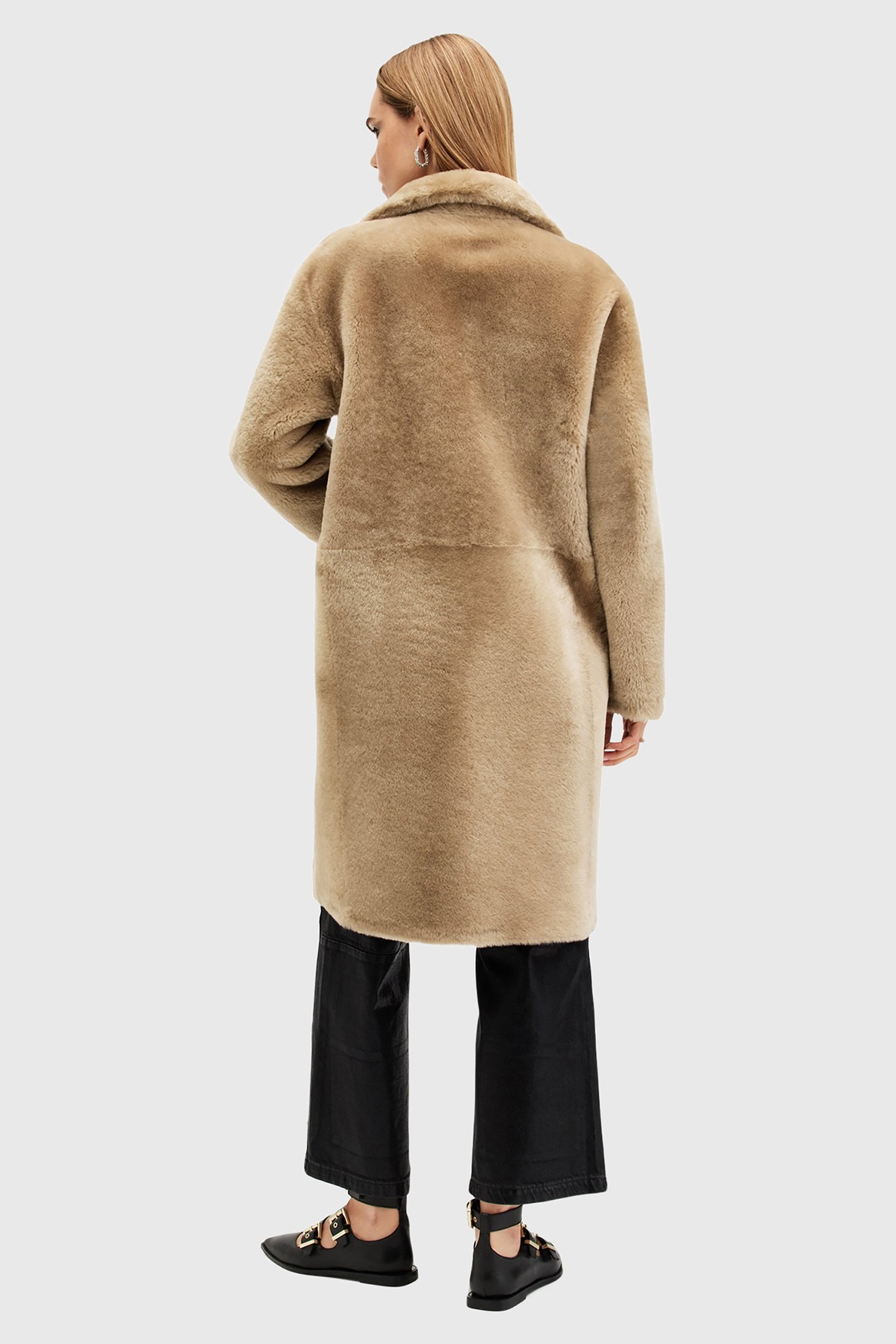 SERRA SHEARLING COAT TAUPE BROWN 3