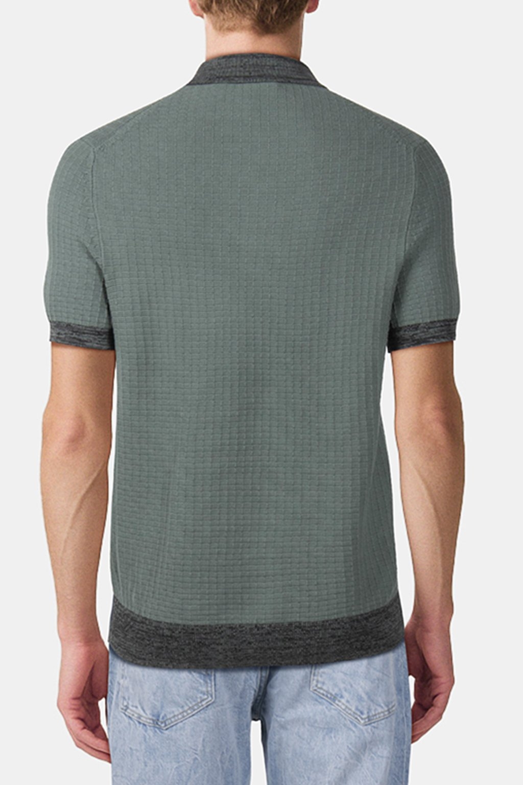 MARLED RIB SWEATER SS POLO KHAKI GREEN 2