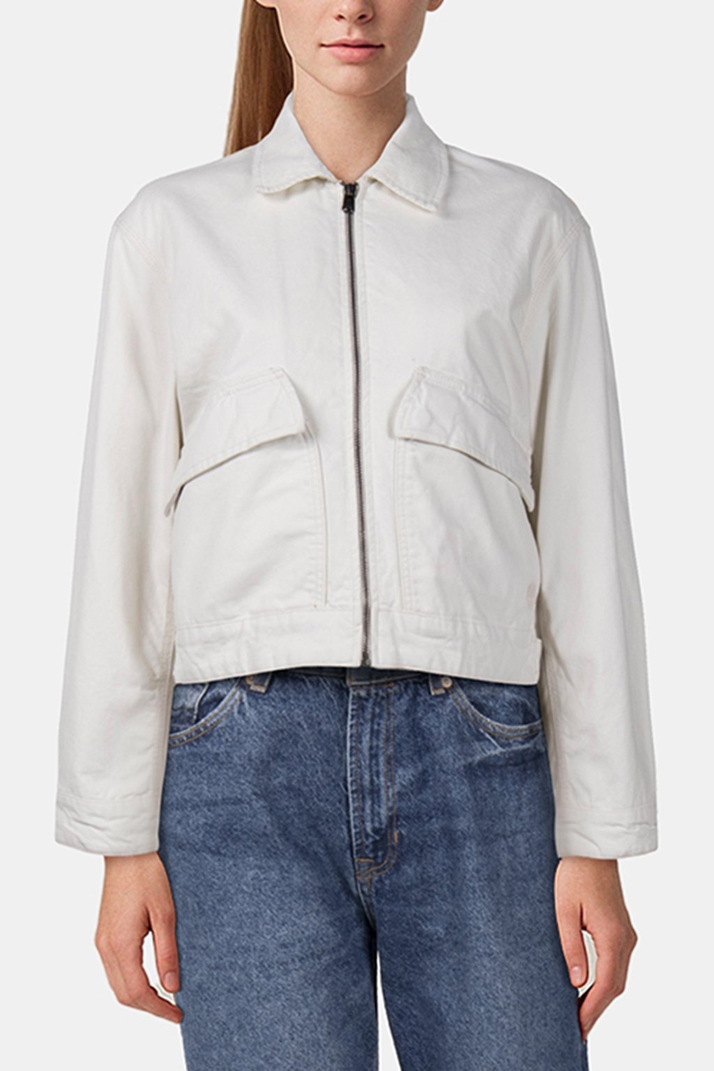 STRAFFORD WASHED CANVAS JACKET VINTAGE WHITE 1