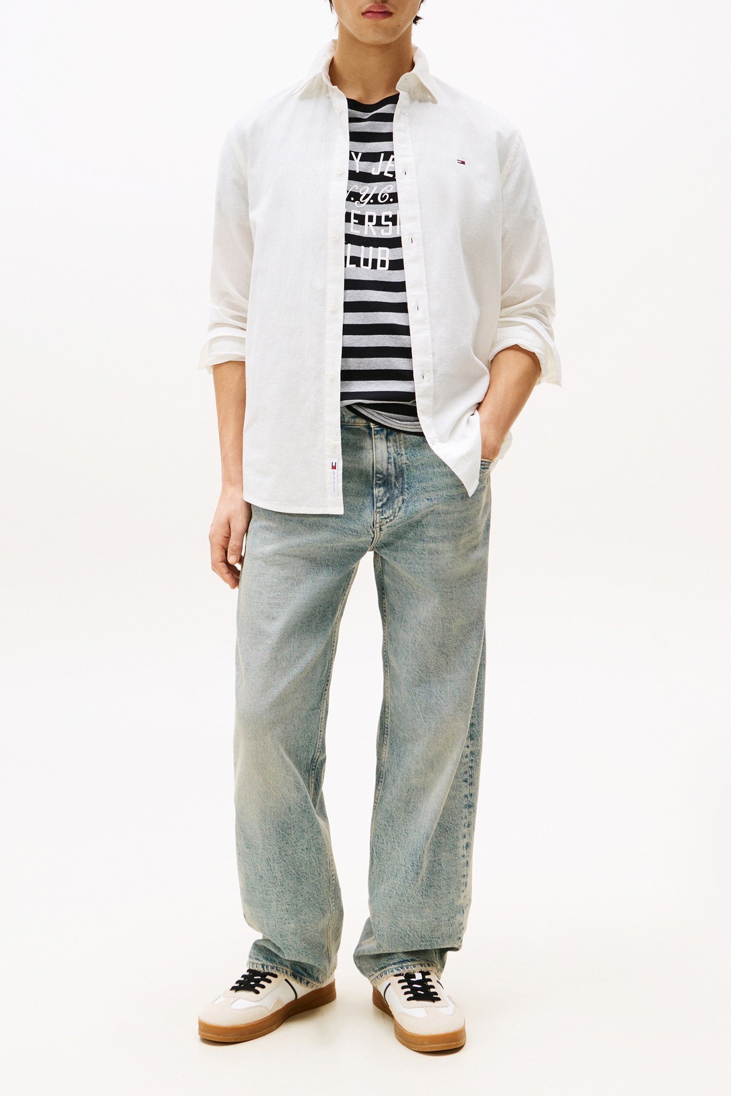 TJM REG RELAXED FIT LONG SLEEVE SHIRT ECRU 2