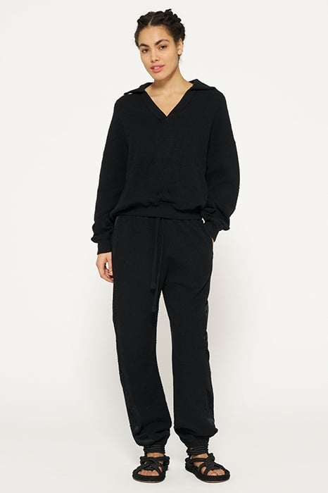 TEXTURE FLEECE JOGGER BLACK 1