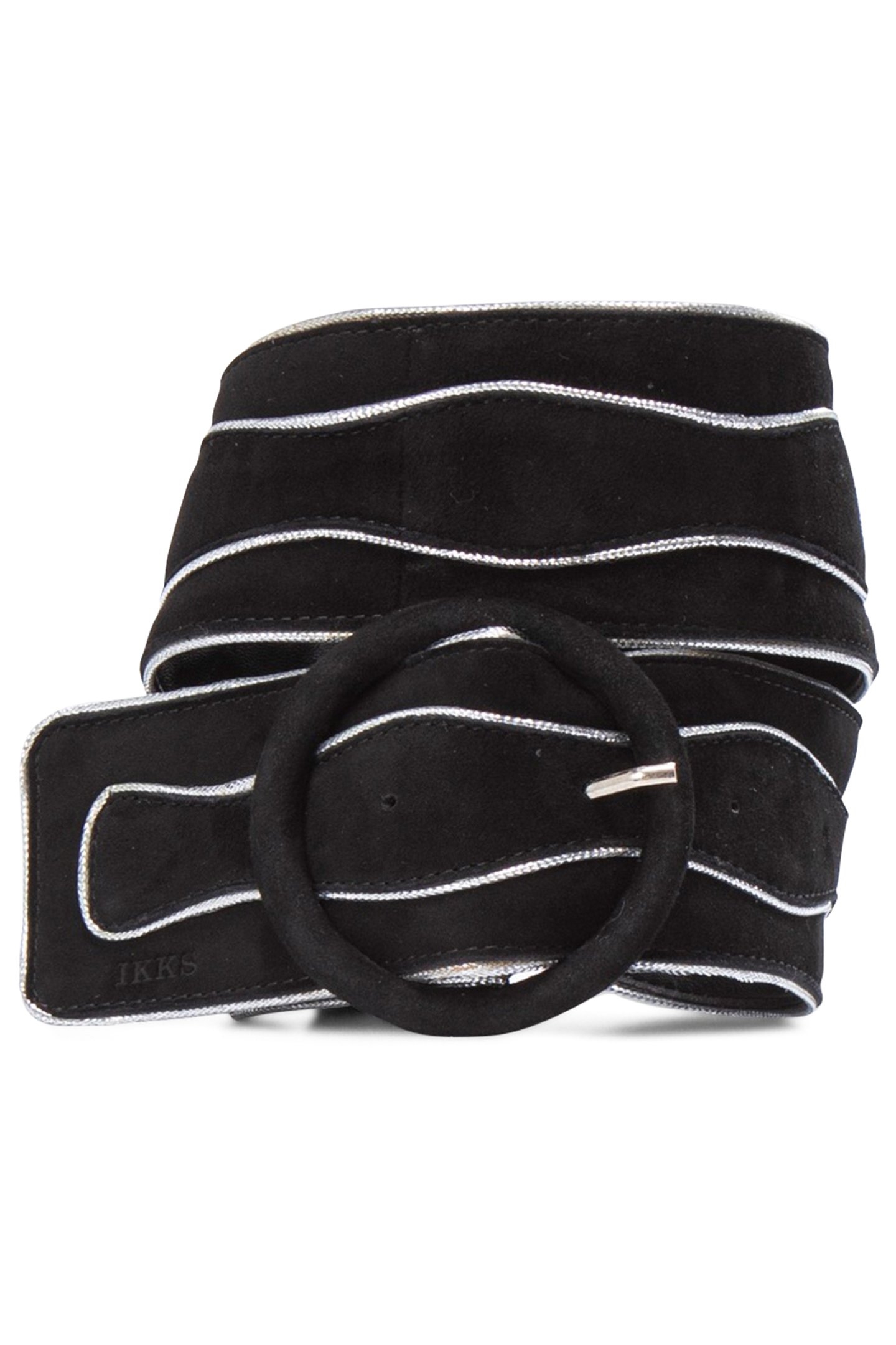 PURE EDITION – BLACK/SILVER SUEDE DRESS BELT 1