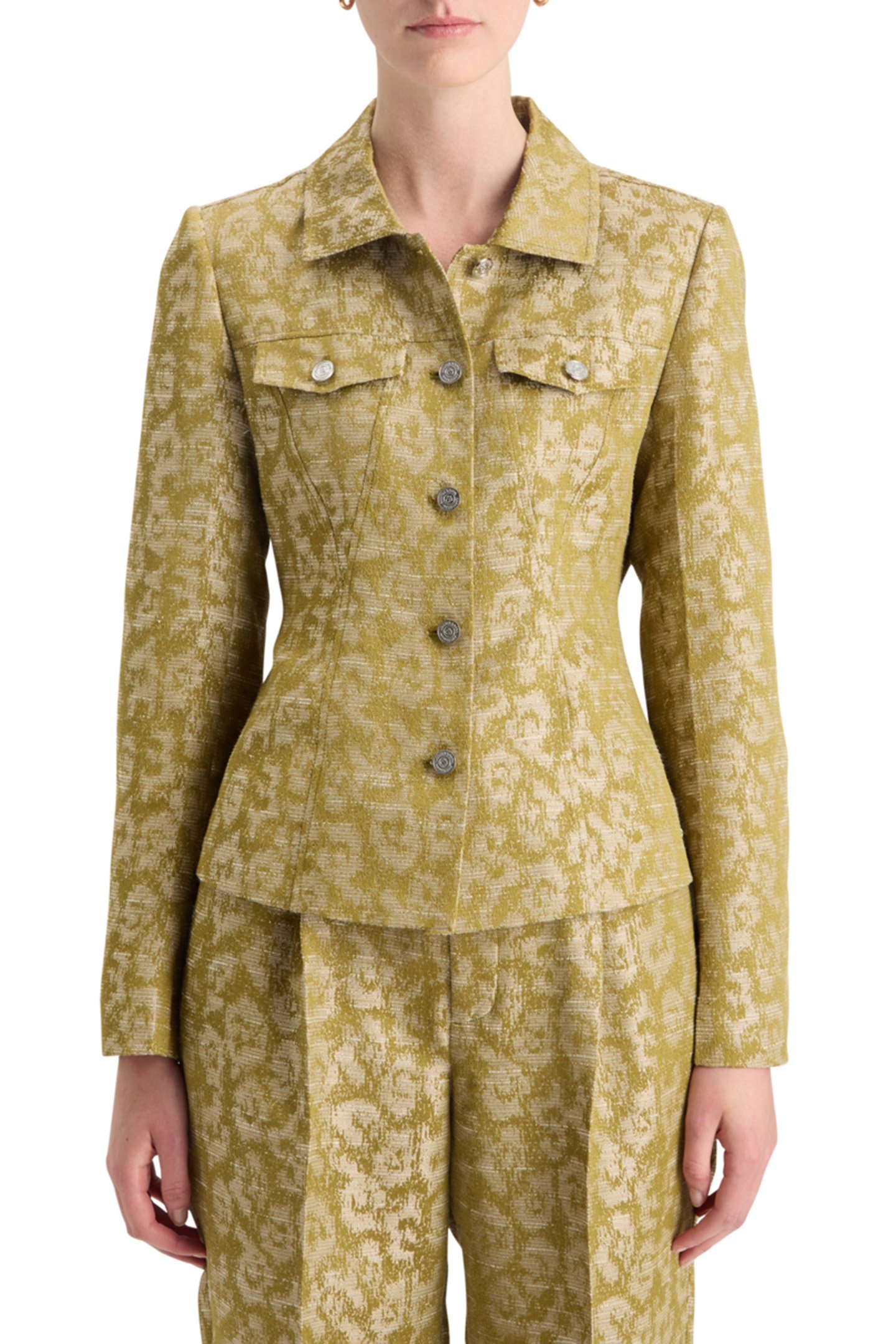 JACQUARD FITTED TRUCKER BLAZER IKAT LEOPARD 1