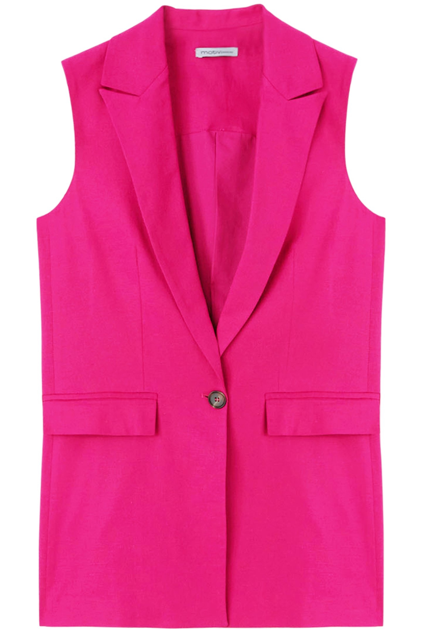 LINEN VISCOSE LONG WAISTCOAT PINK 4