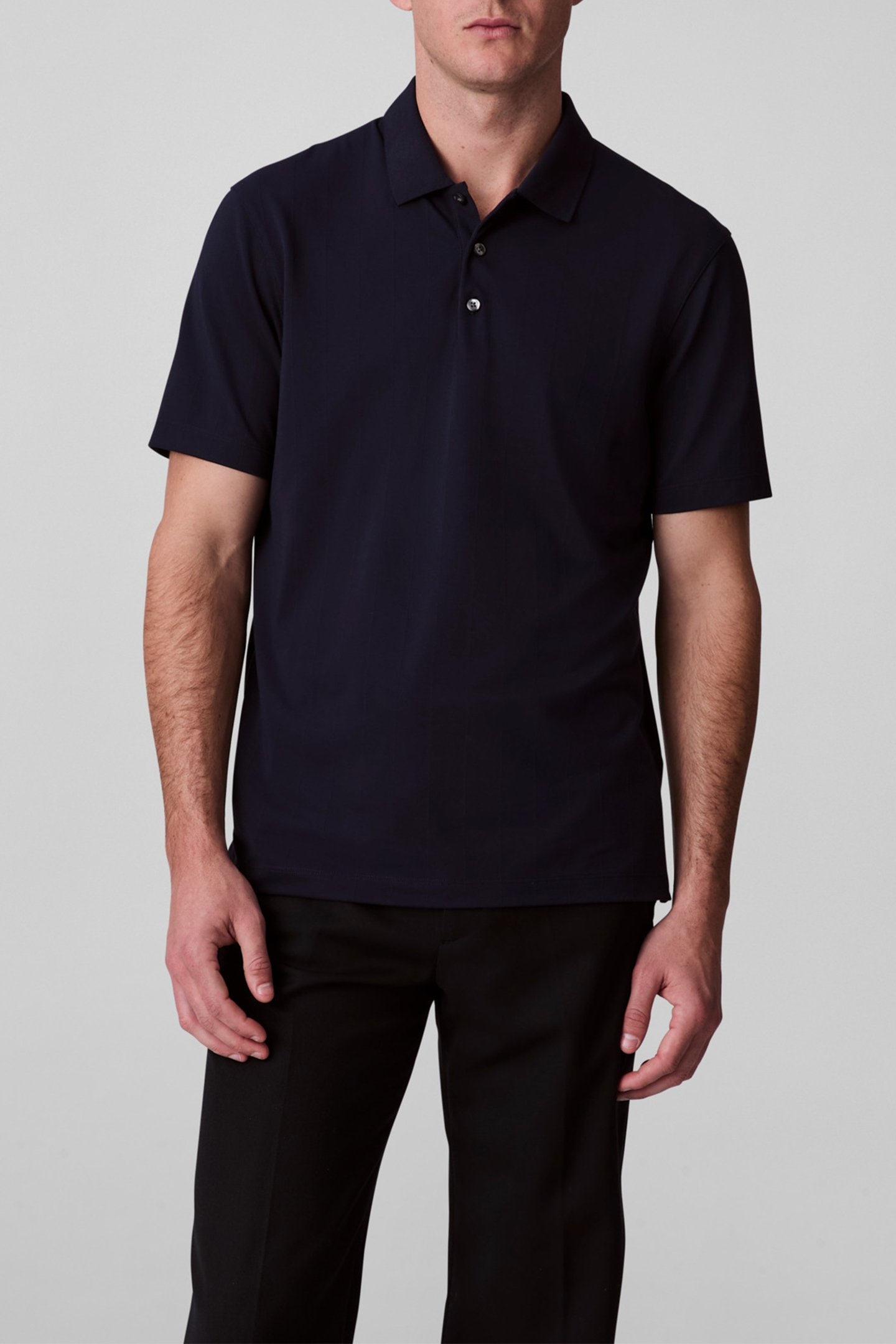 RELAXED FIT SHORT SLEEVE STRIPE POLO DARK SAPPHIRE 1
