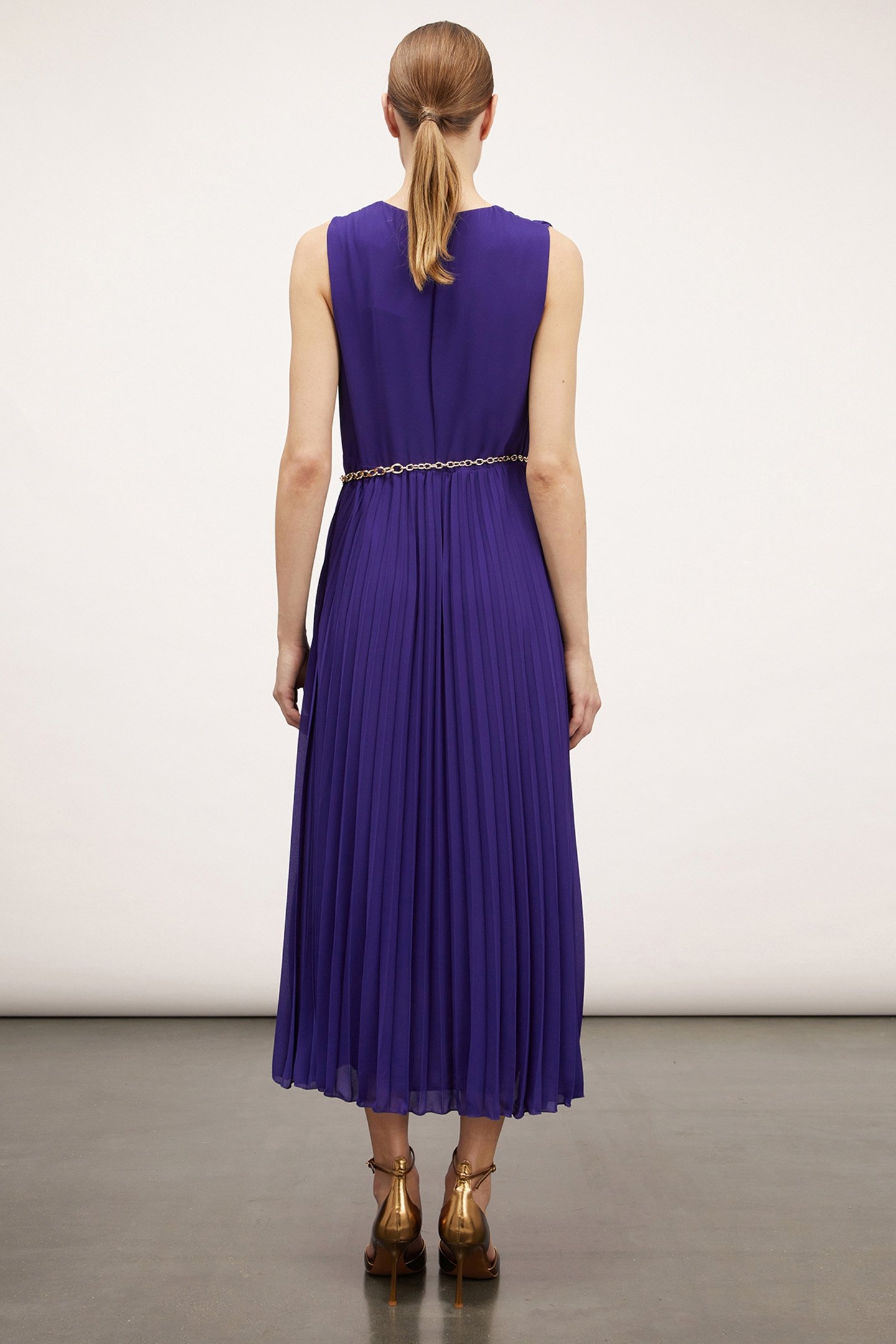 PLEATED MAXI DRESS VIOLET 2