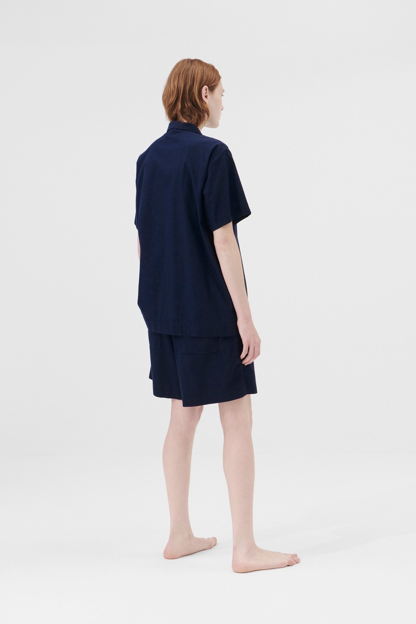 UNISEX POPLIN, SHORT SLEEVE SHIRT TRUE NAVY 2