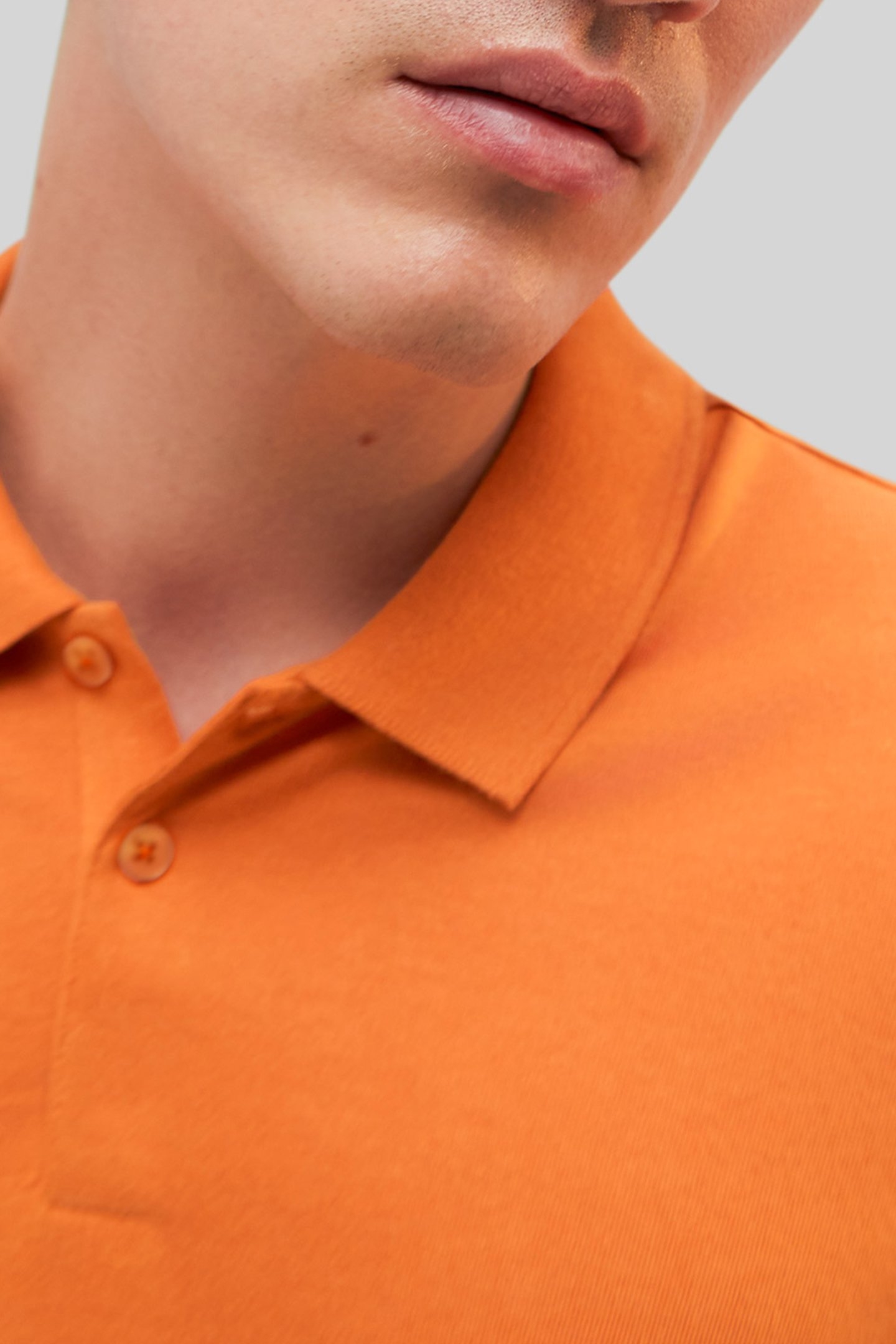 ORANGE COTTON MODAL BLEND POLO SHIRT 6