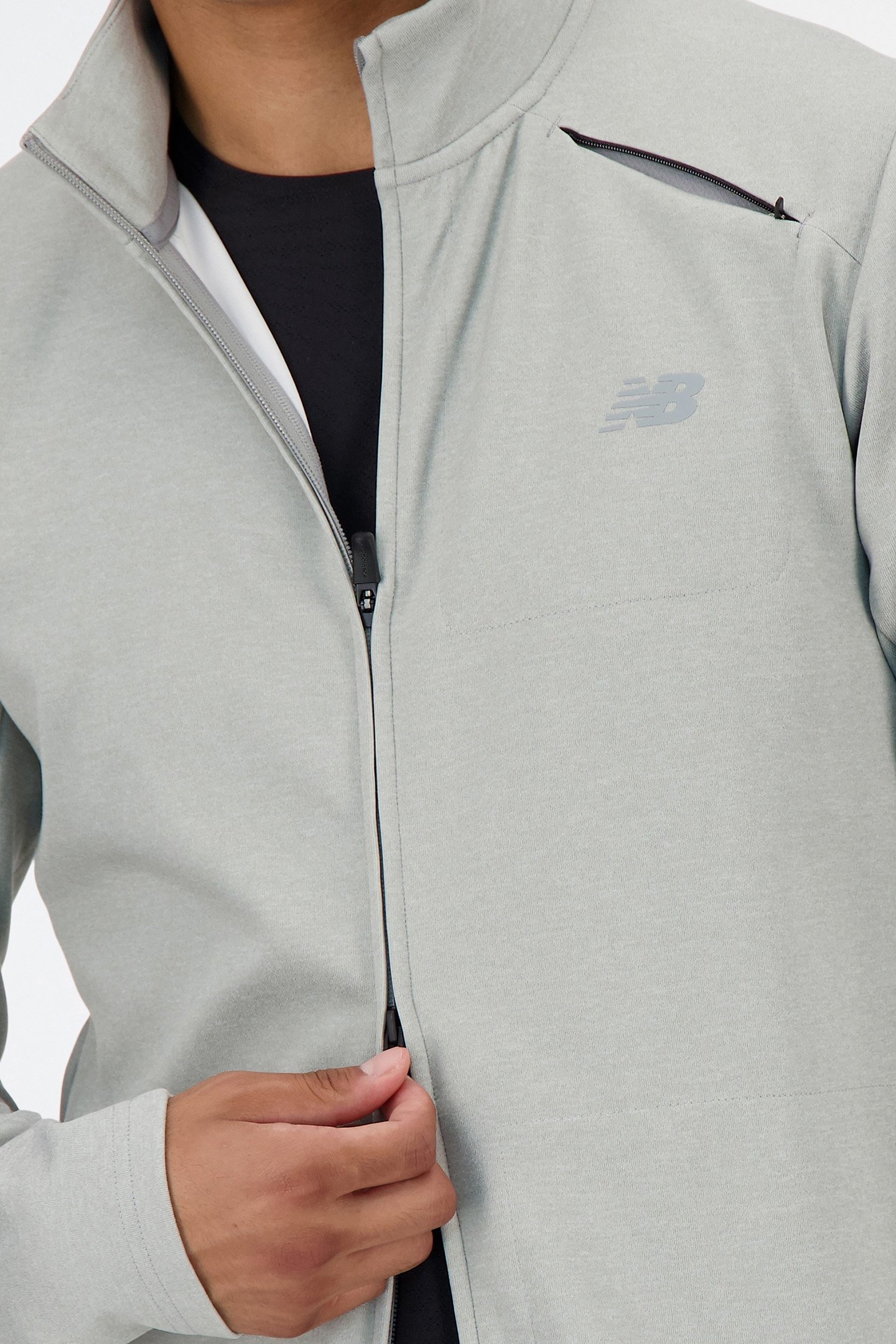 TECH KNIT FULL ZIP SPORTS JACKET IN GREY 4