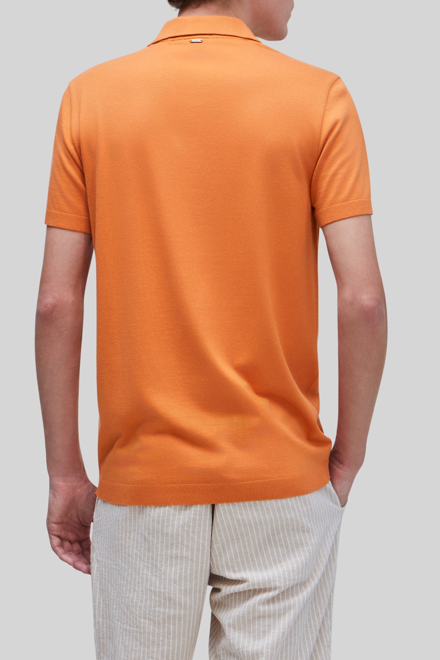 ORANGE COTTON MODAL BLEND POLO SHIRT 2