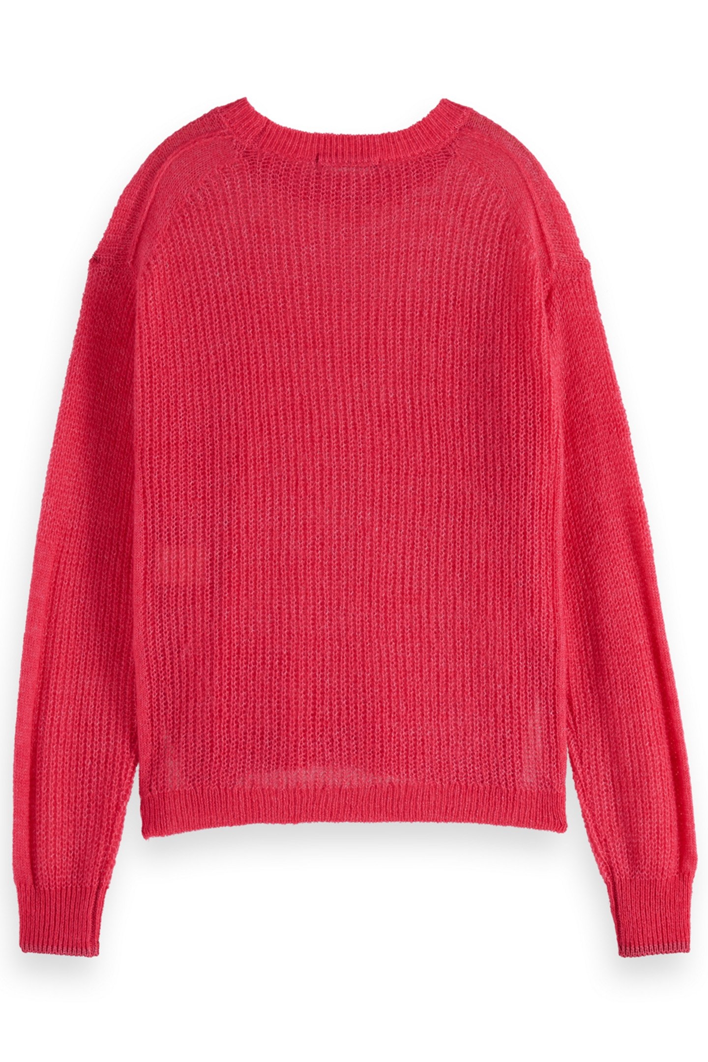 FUZZY OPEN KNIT RELAXED PULLOVER BRIGHT RASPBERRY 2