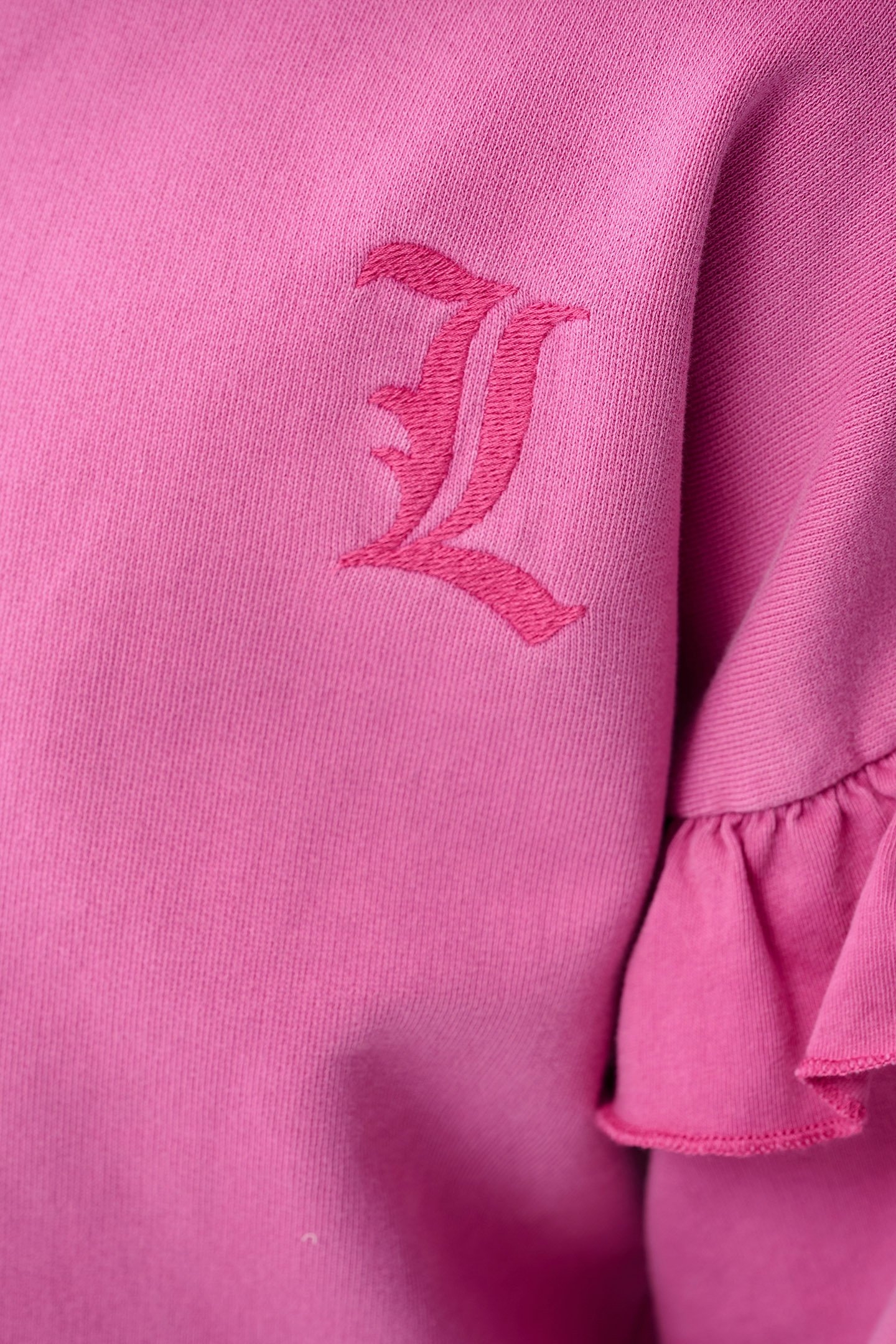 GIRLS GAM-SBLIZZY RUFFLE SWEAT PINK 6