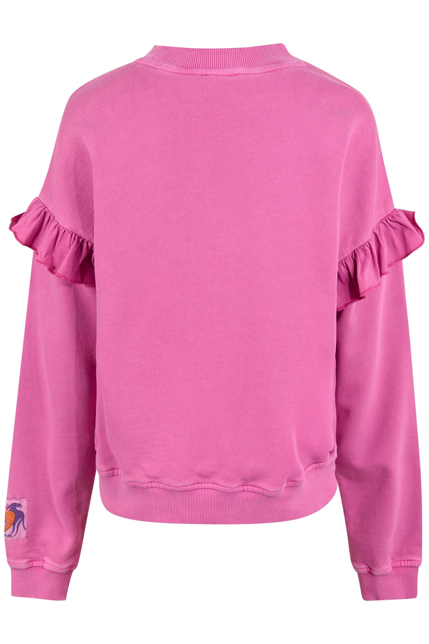 GIRLS GAM-SBLIZZY RUFFLE SWEAT PINK 4