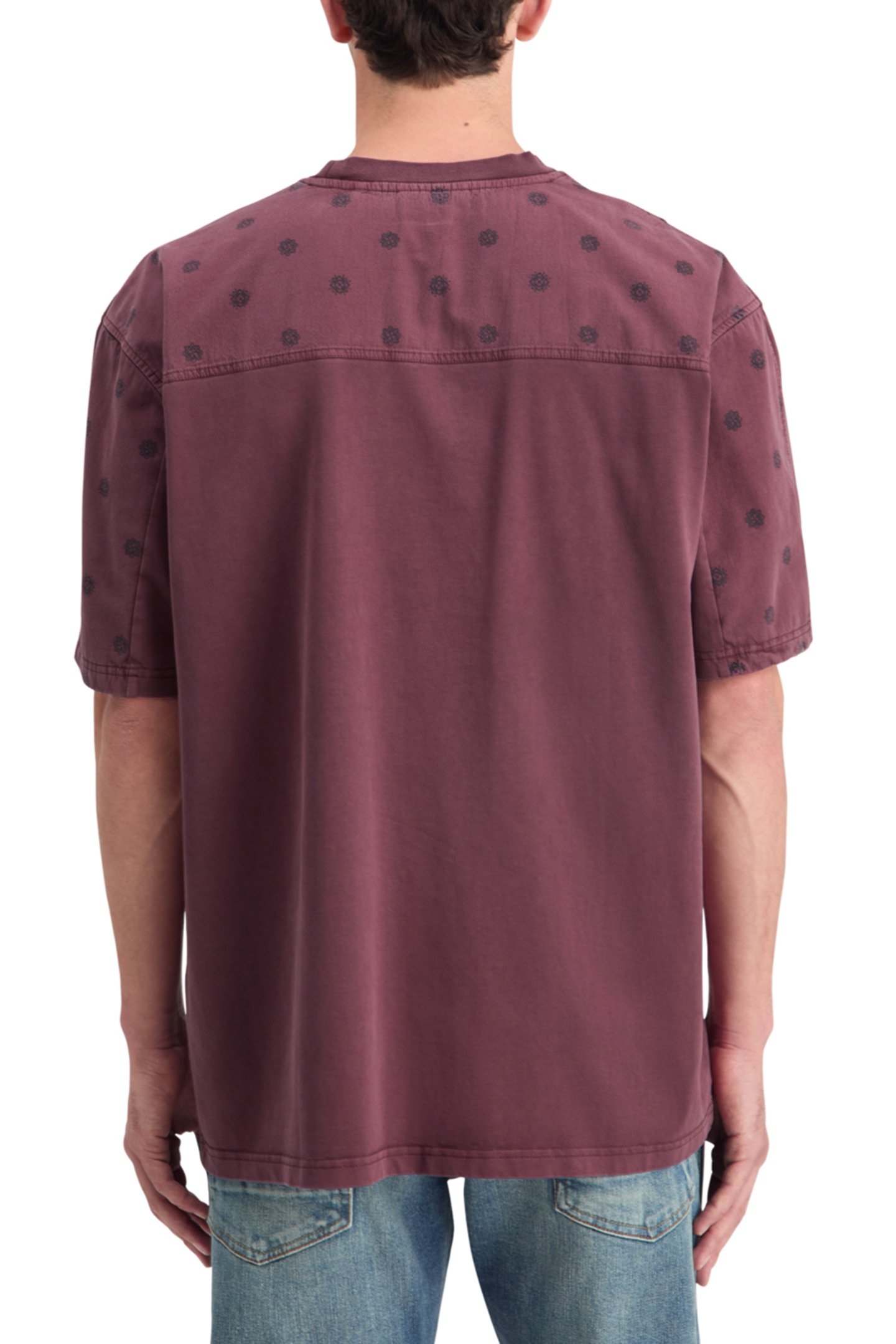 CUT + SEW GARMENT DYE T-SHIRT BERRY 2
