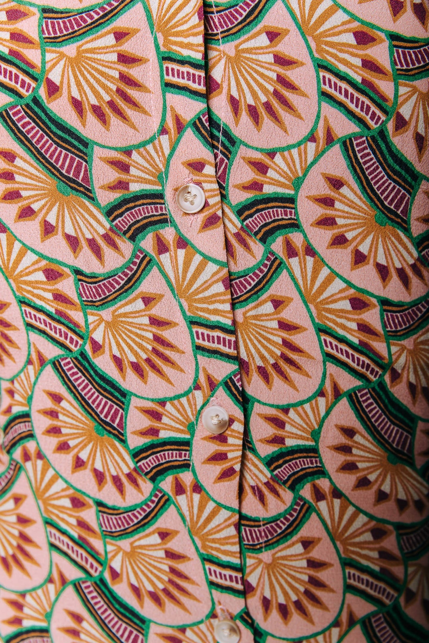 NINA GRAPHIC FAN MINI SHIRT DRESS VINTAGE PINK 6